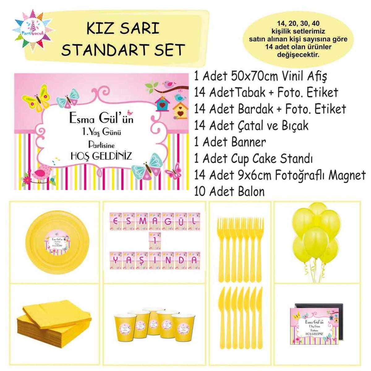 Puantiyeli Şerit Konsept Standart Set  