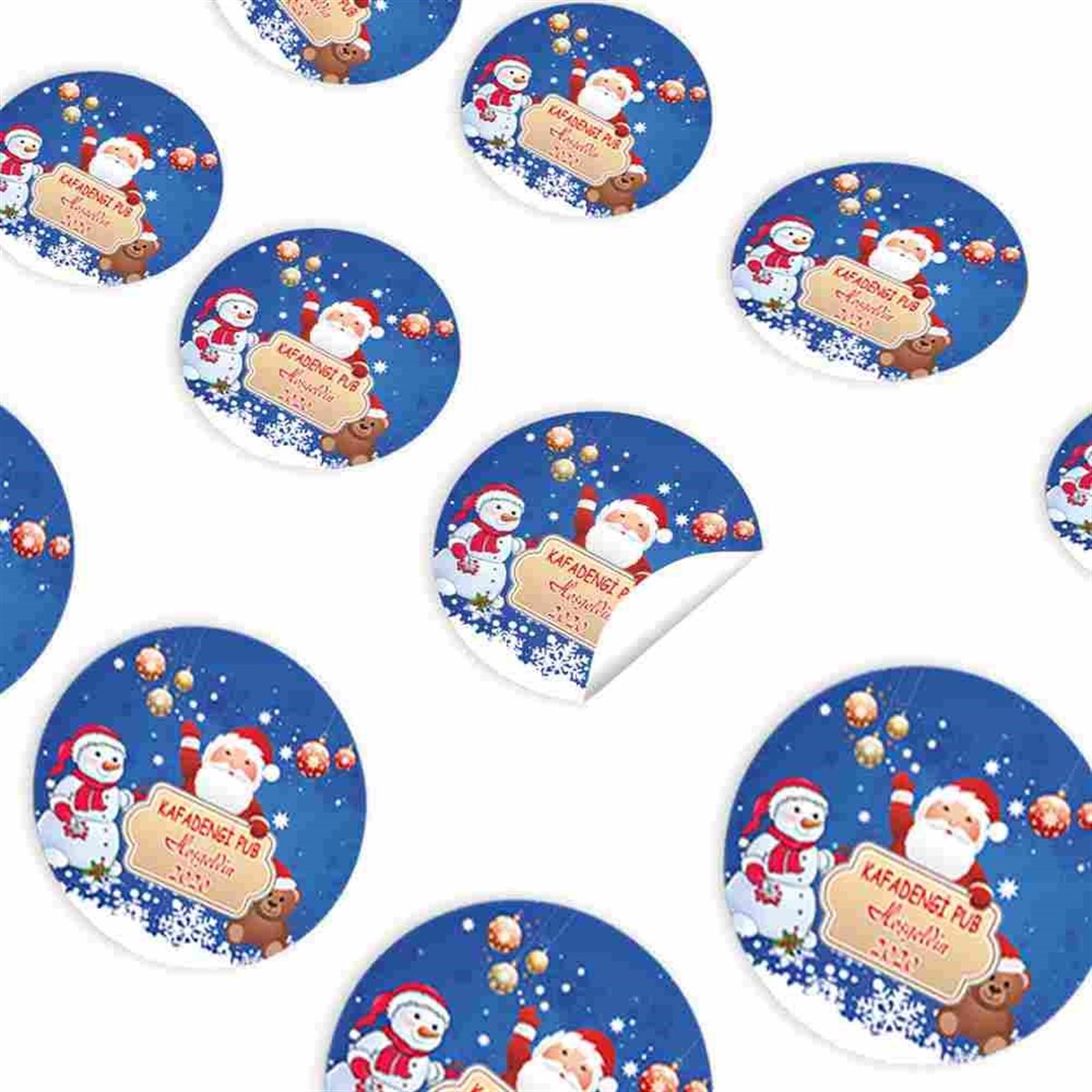 Pub Yılbaşı Konsept Yapışkanlı Sticker 30 Adet 