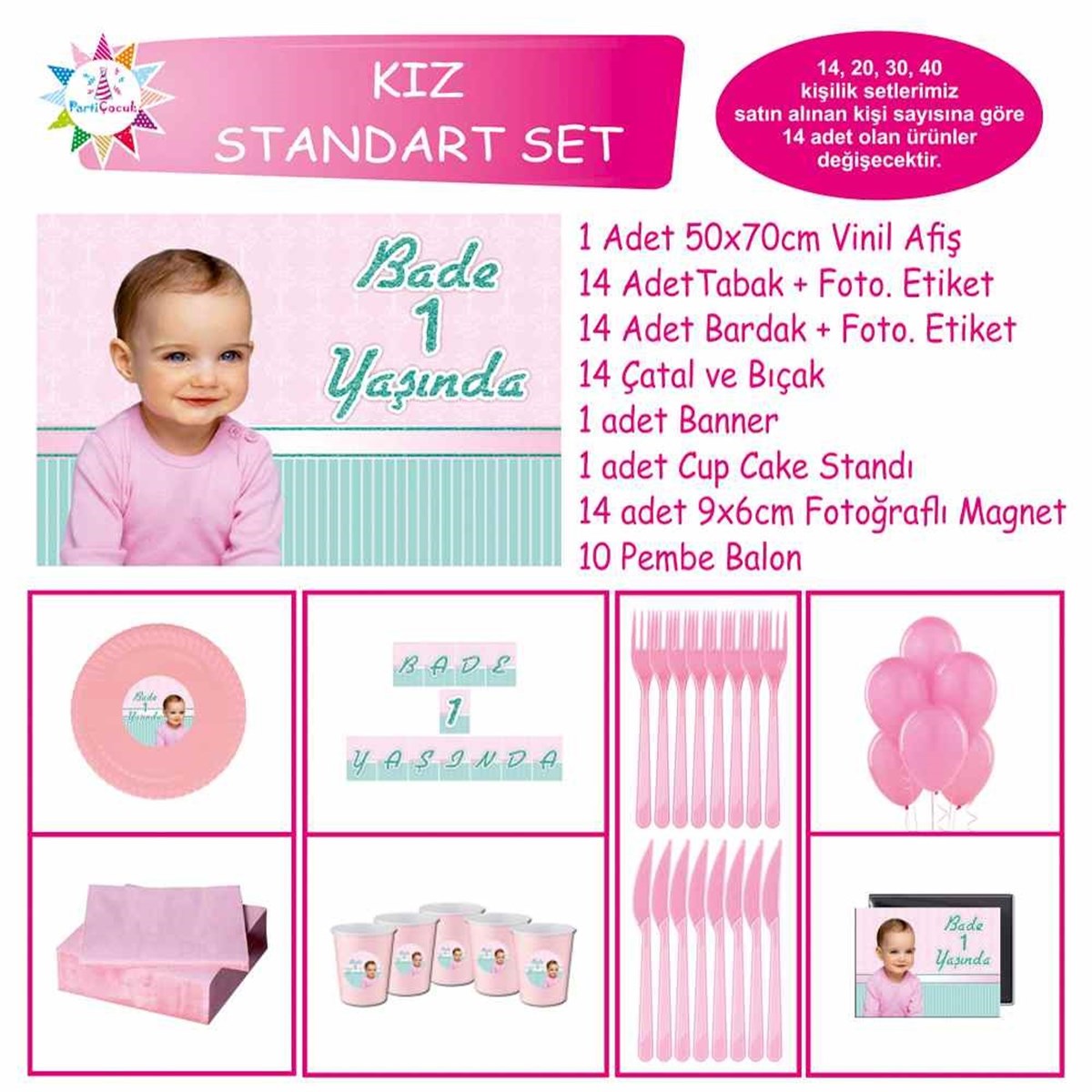 Sade Pembe Mint Yeşili Konsept Standart Set 