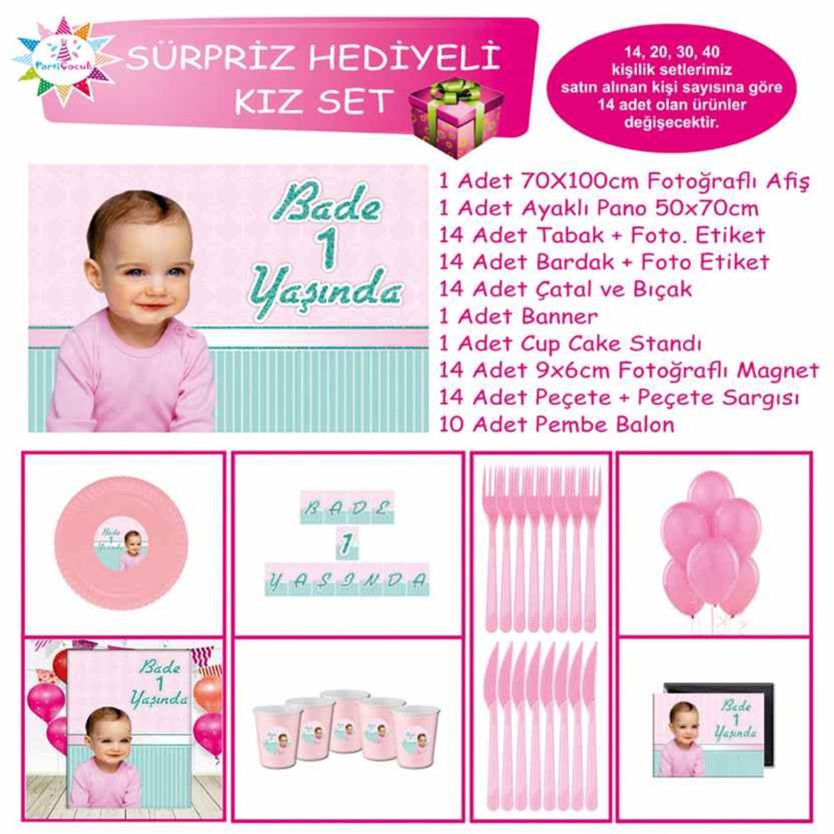 Sade Pembe Mint Yeşili Konsept Sürpriz Set 