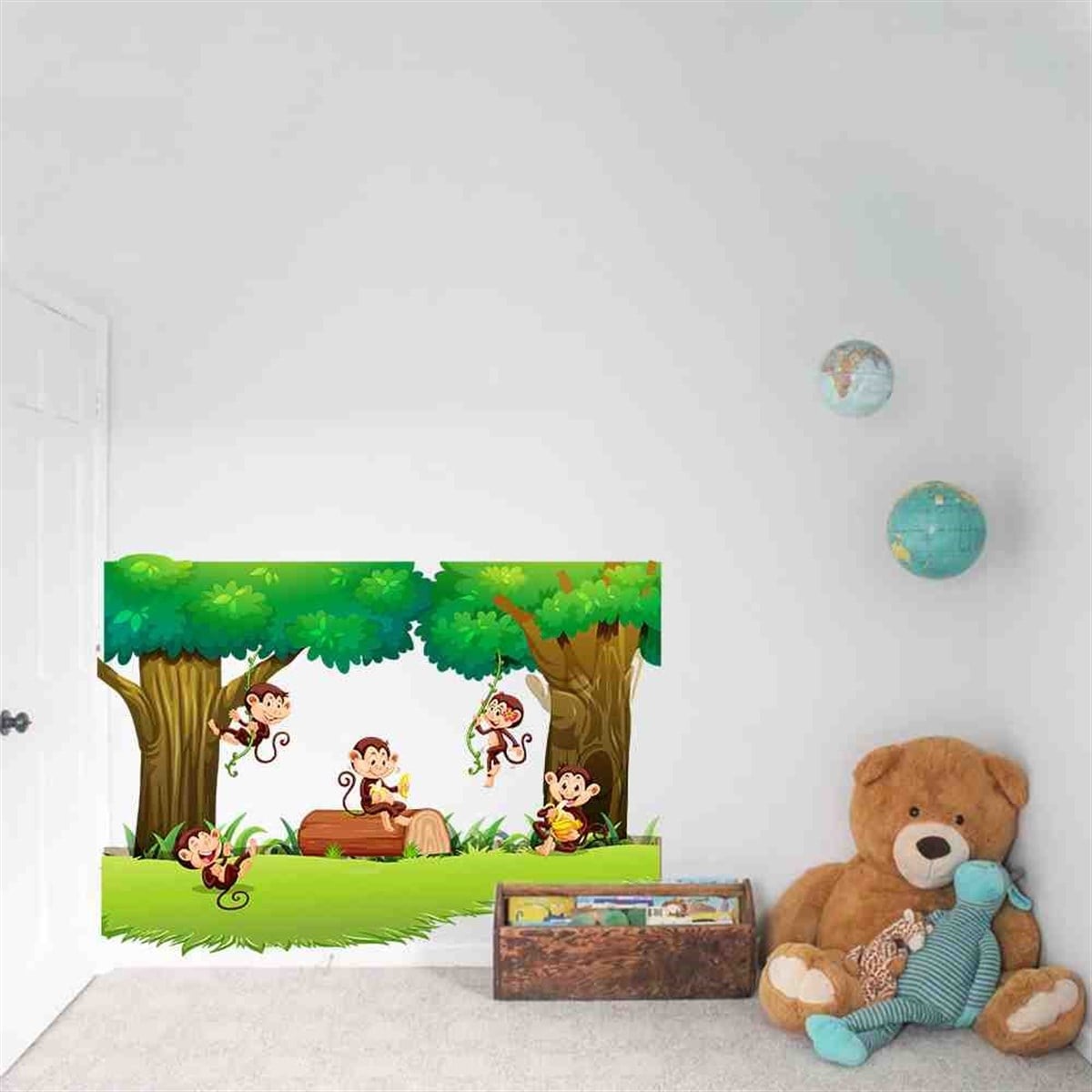 Sevimli Maymunlar Wall Sticker 
