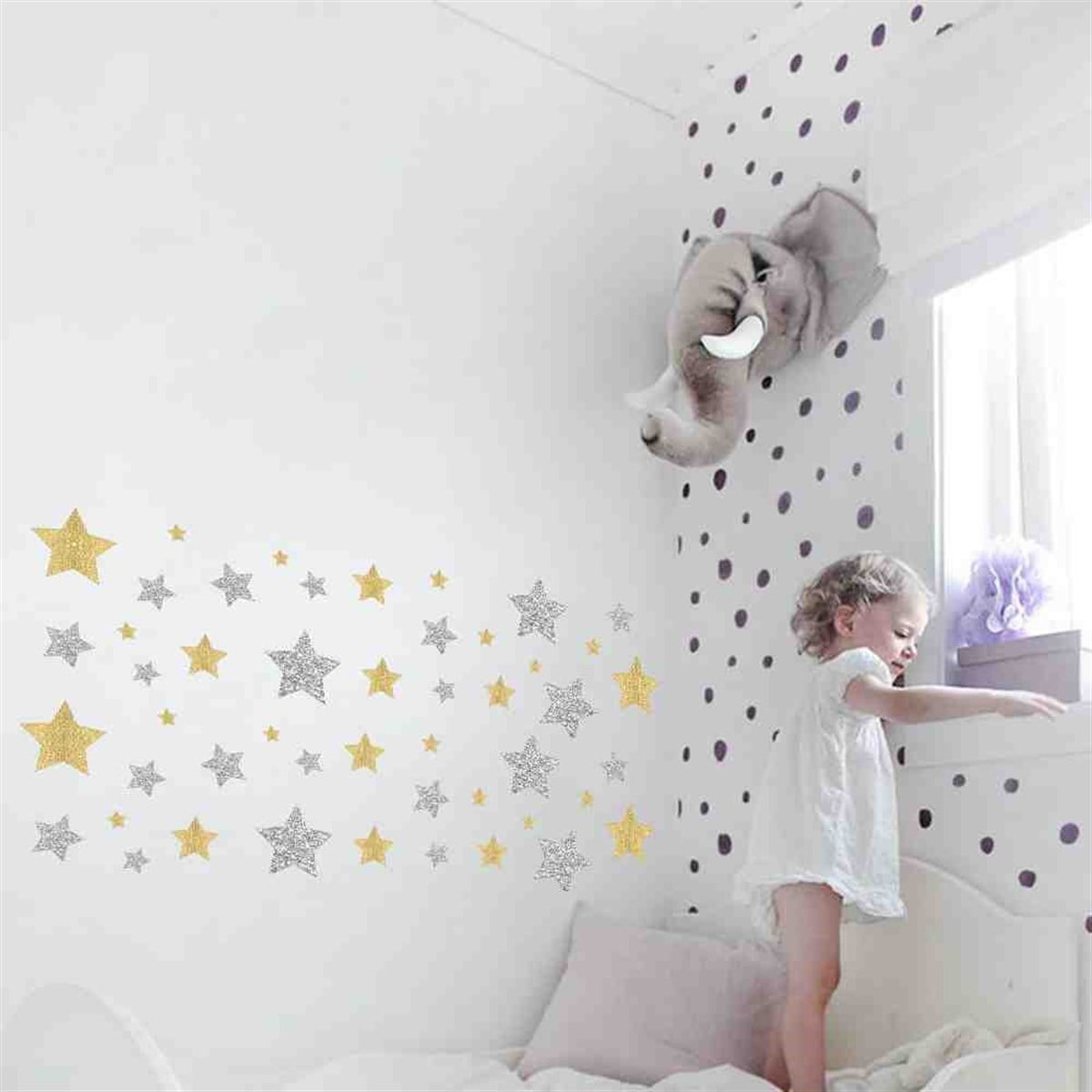 Silver Ve Gold Duvar Sticker 