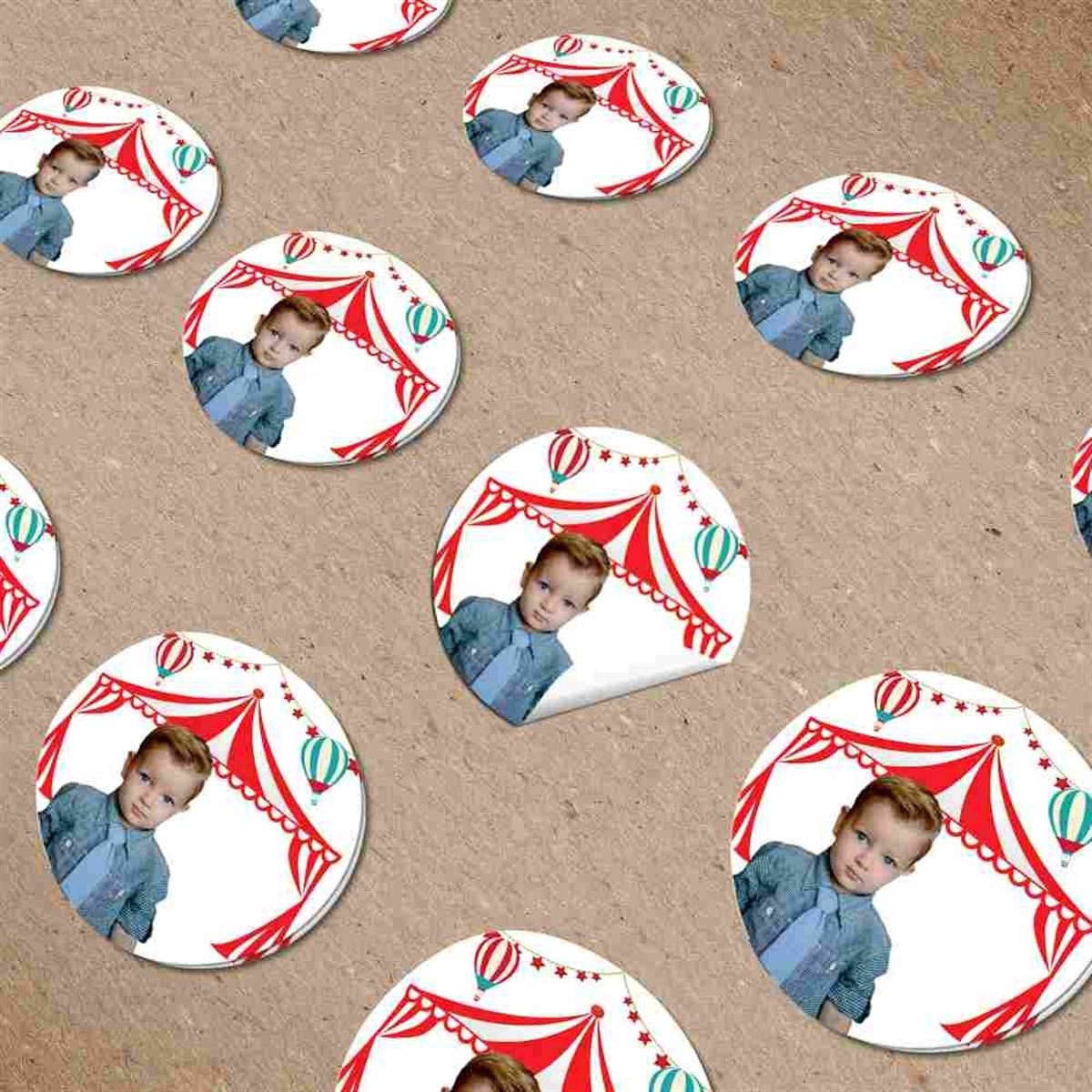 Sirk Konsept Kişiye Özel Sticker 30 Adet 