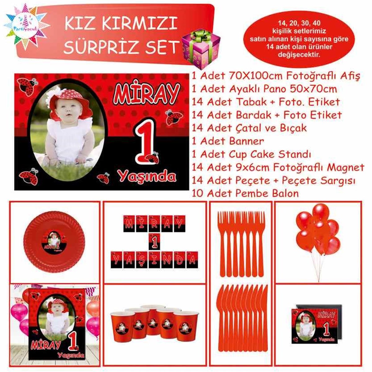 Siyah Kırmızı Uğur Böceği Konsept Sürpriz Set 