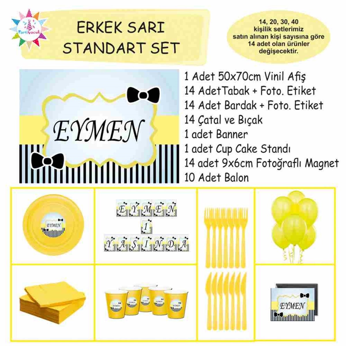 Siyah Papyon Konsept Standart Set 