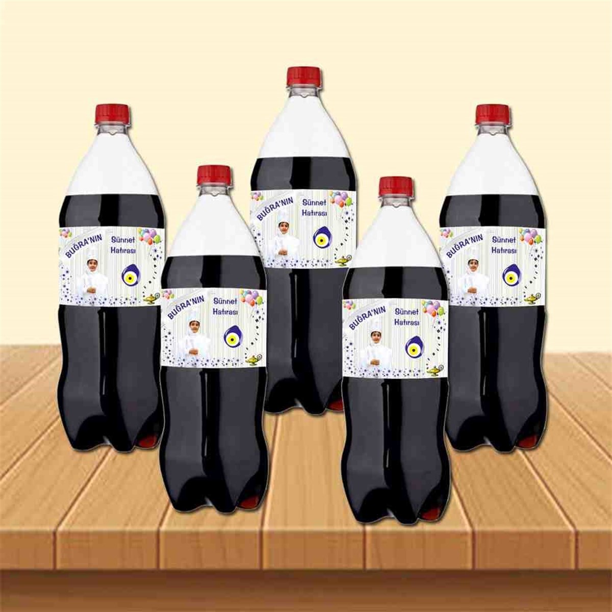 Sünnet Balonlu Lambalı Yıldızlı Konsept Cola Şisesi Bandı 