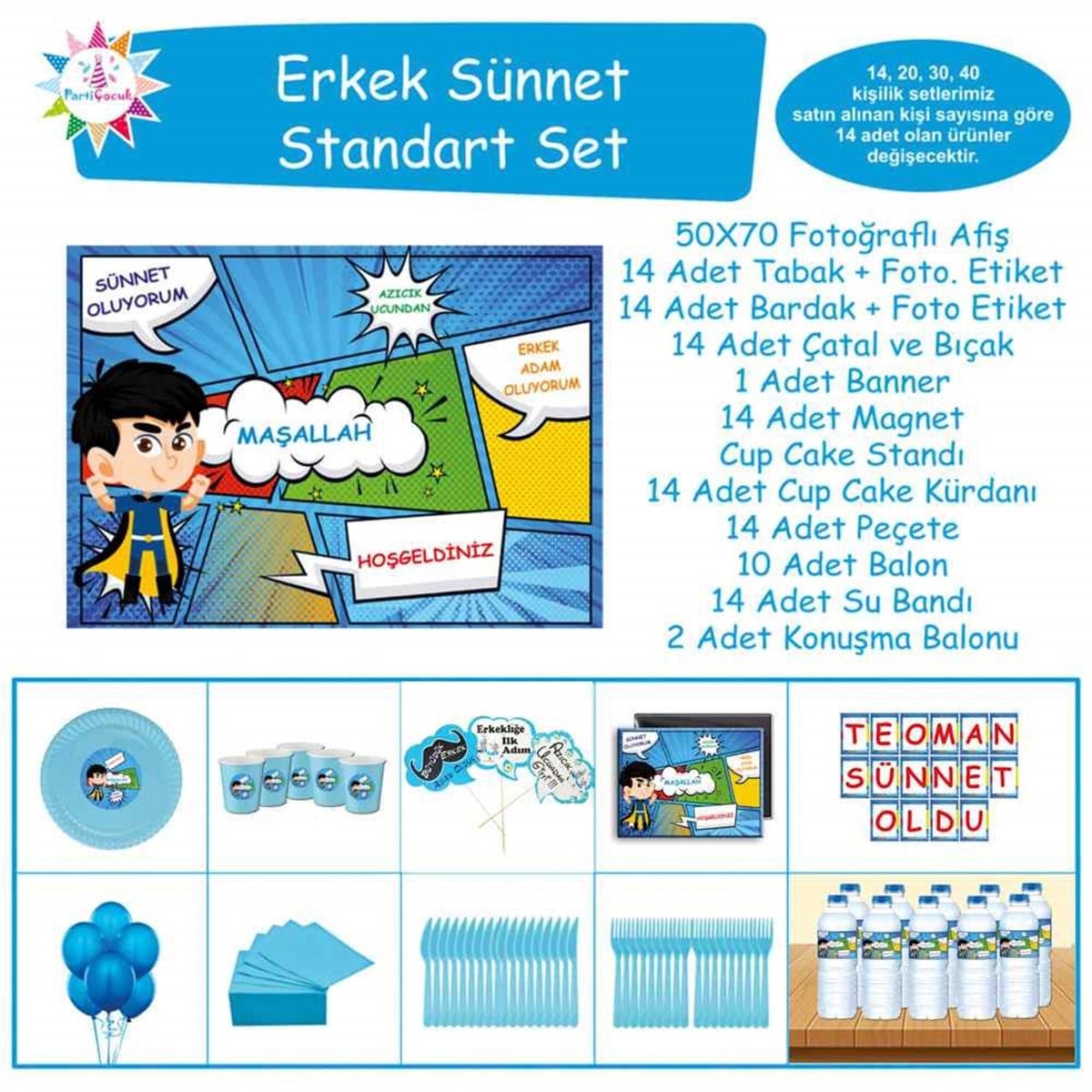 Sünnet Çocuk Süsleme ve Hediyelik Standart Set 