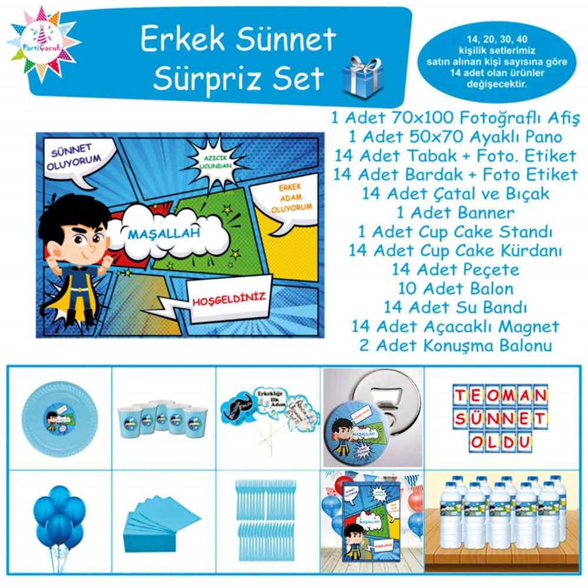 Sünnet Çocuk Süsleme ve Hediyelik Sürpriz Set 