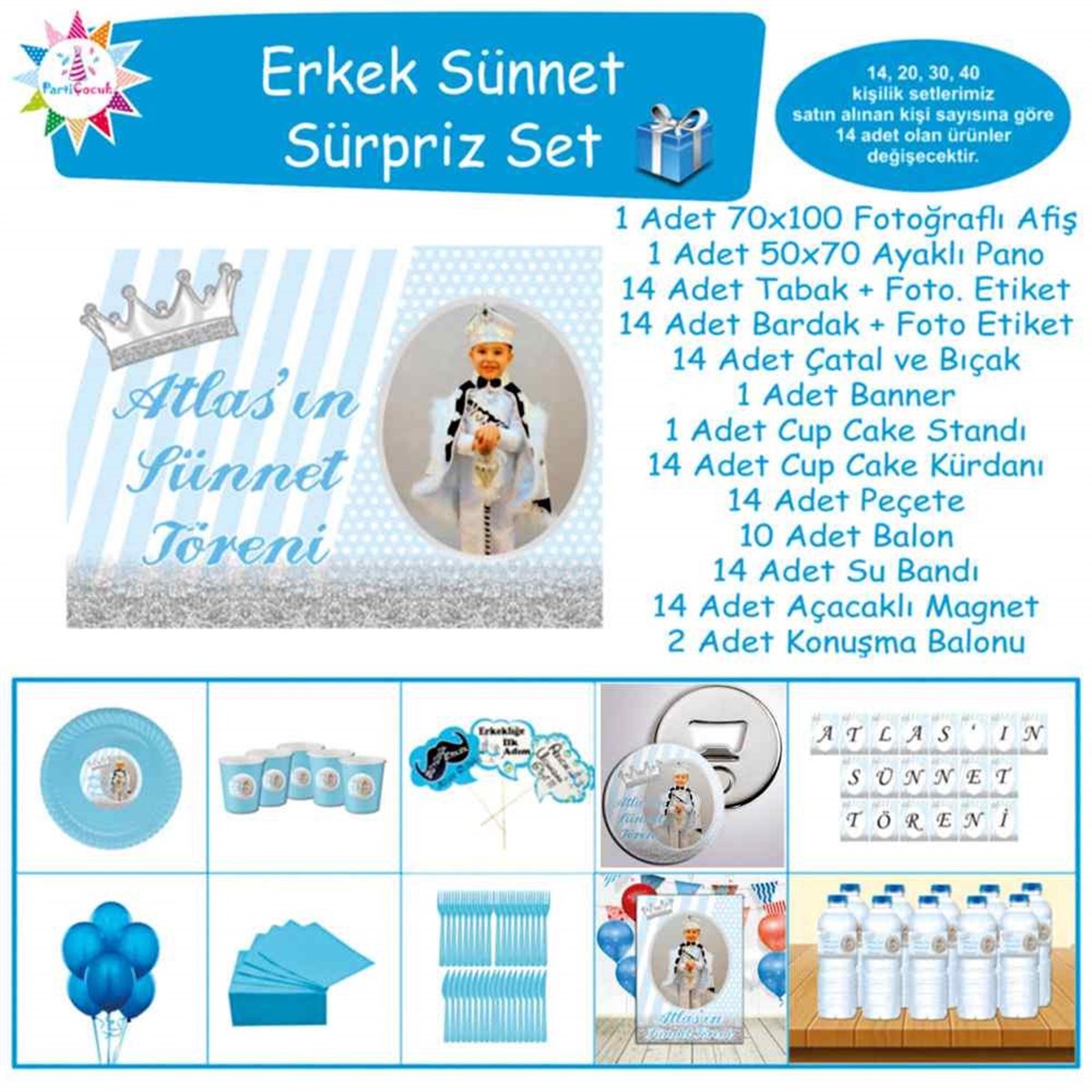 Sünnet Düğün Gümüş Simli Sürpriz Set 