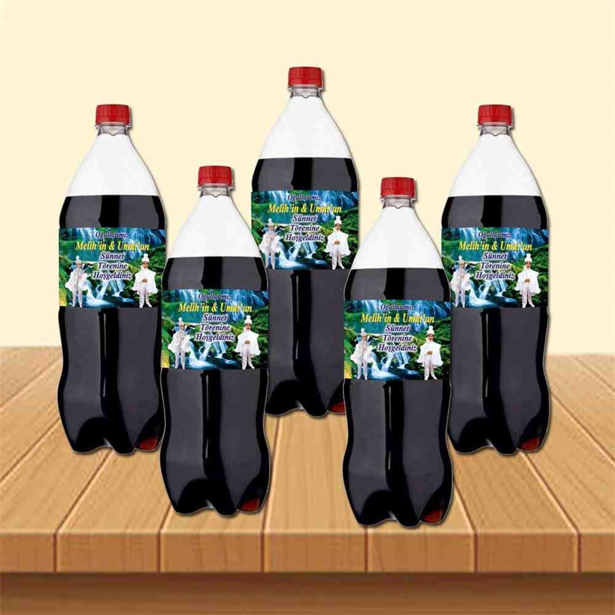 Sünnet Düğünü Masa Süsleme Manzara Parti Cola Şisesi Bandı 