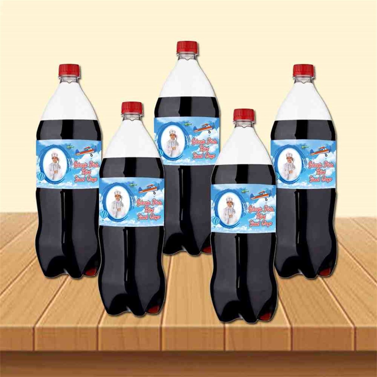 Sünnet Düğünü Uçaklı Gökyüzü Parti Paketi Cola Şisesi Bandı 