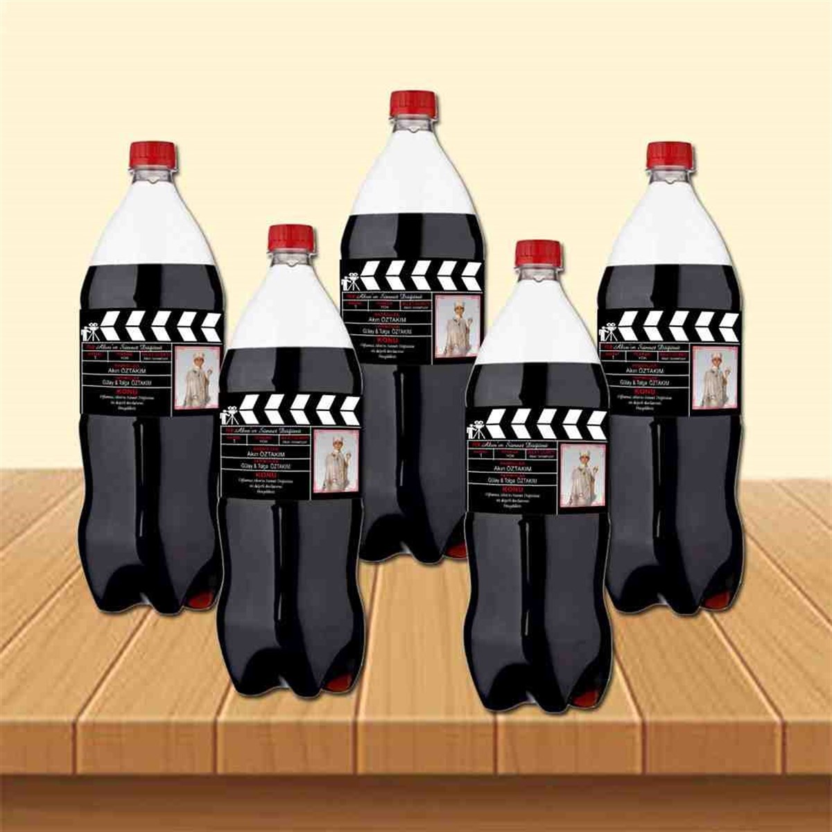 Sünnet Film Klaket Süsleme Parti Malzemeleri Cola Şisesi Bandı 