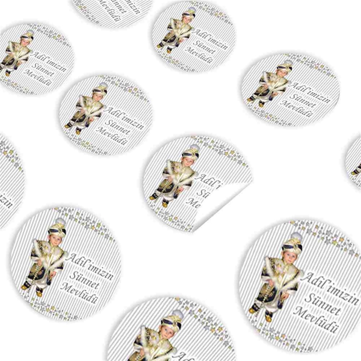 Sünnet Gold ve Gümüş Yıldız Süslemeli Sticker 30 Adet 