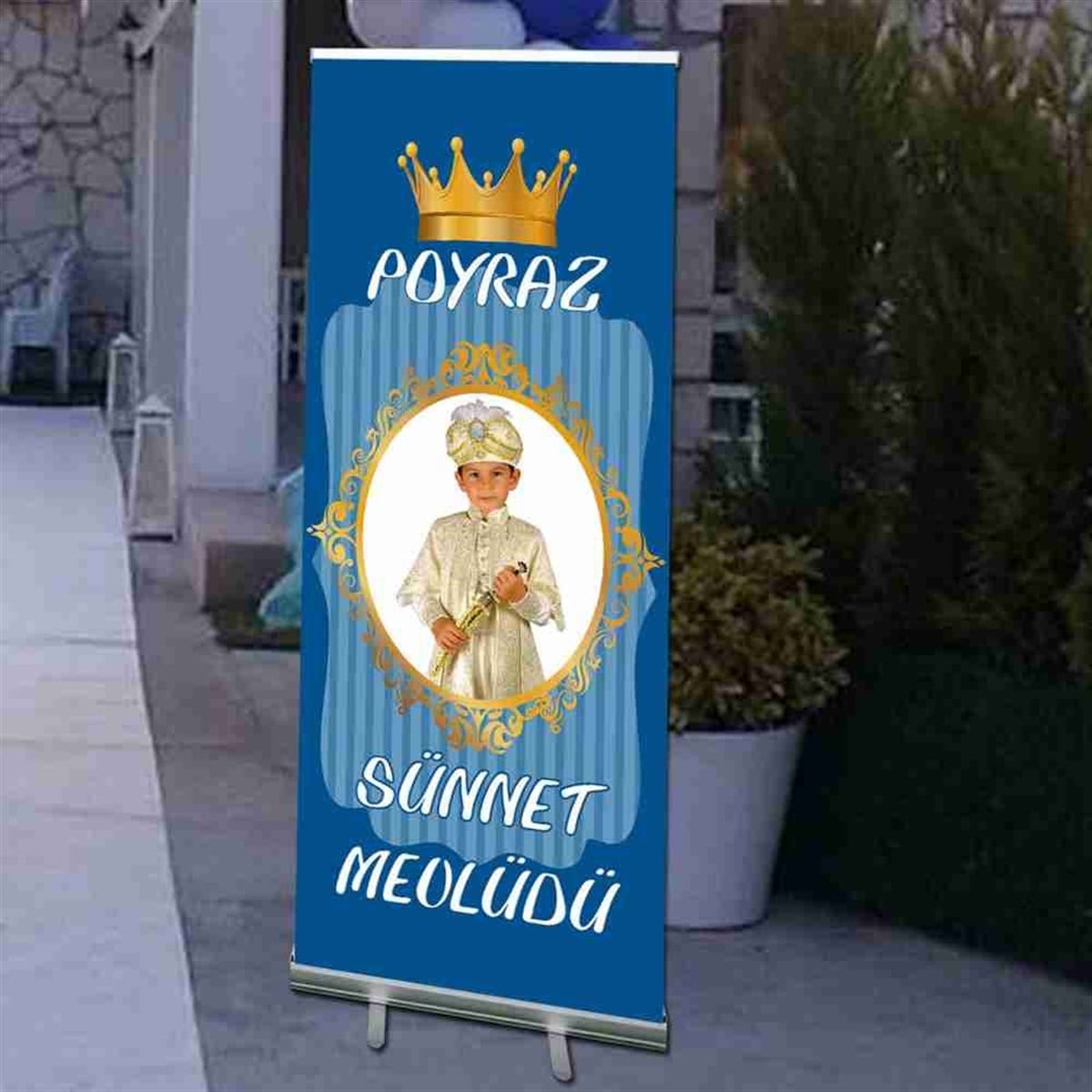 Sünnet Mevlüdü Mavi Sünnet Konsepti Mekanizmali Rulo Afiş (Rollup) 