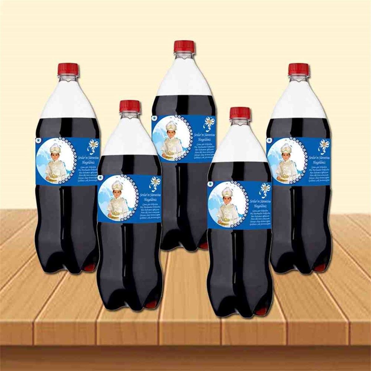 Sünnet Nazar Boncuklu Çerçeveli Parti Süsleri Cola Şisesi Bandı   