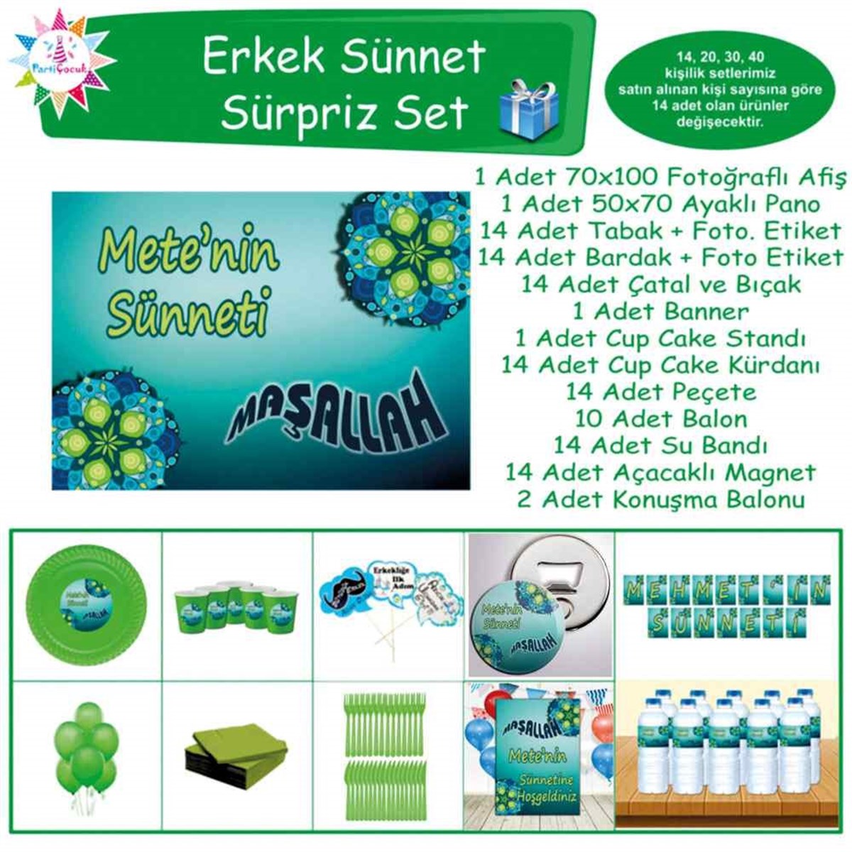 Sünnet Otantik Model Parti Malzemeleri Sürpriz Set 