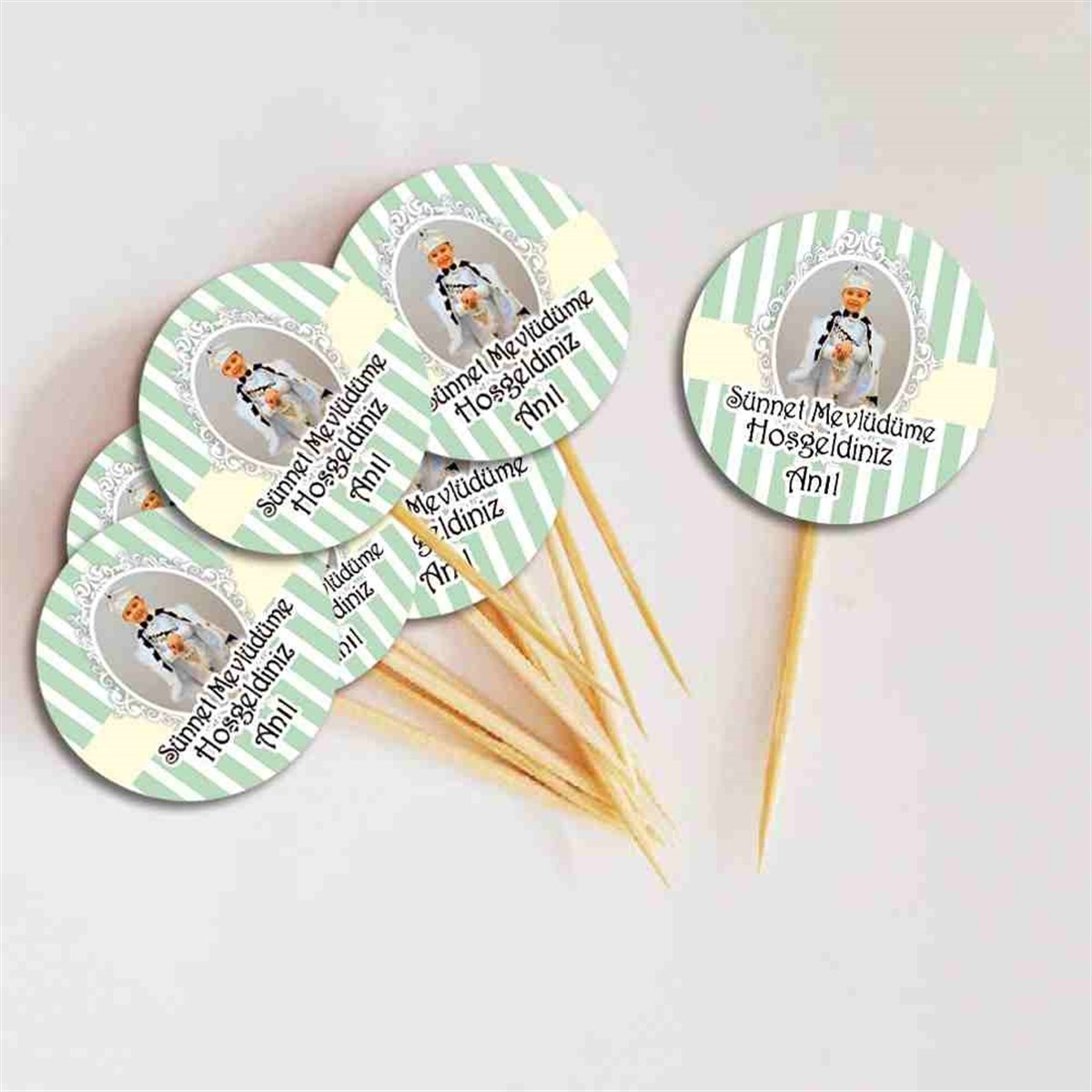 Sünnet Parti Seti Mint Yeşili Konsept Cupcake Kurdanı 