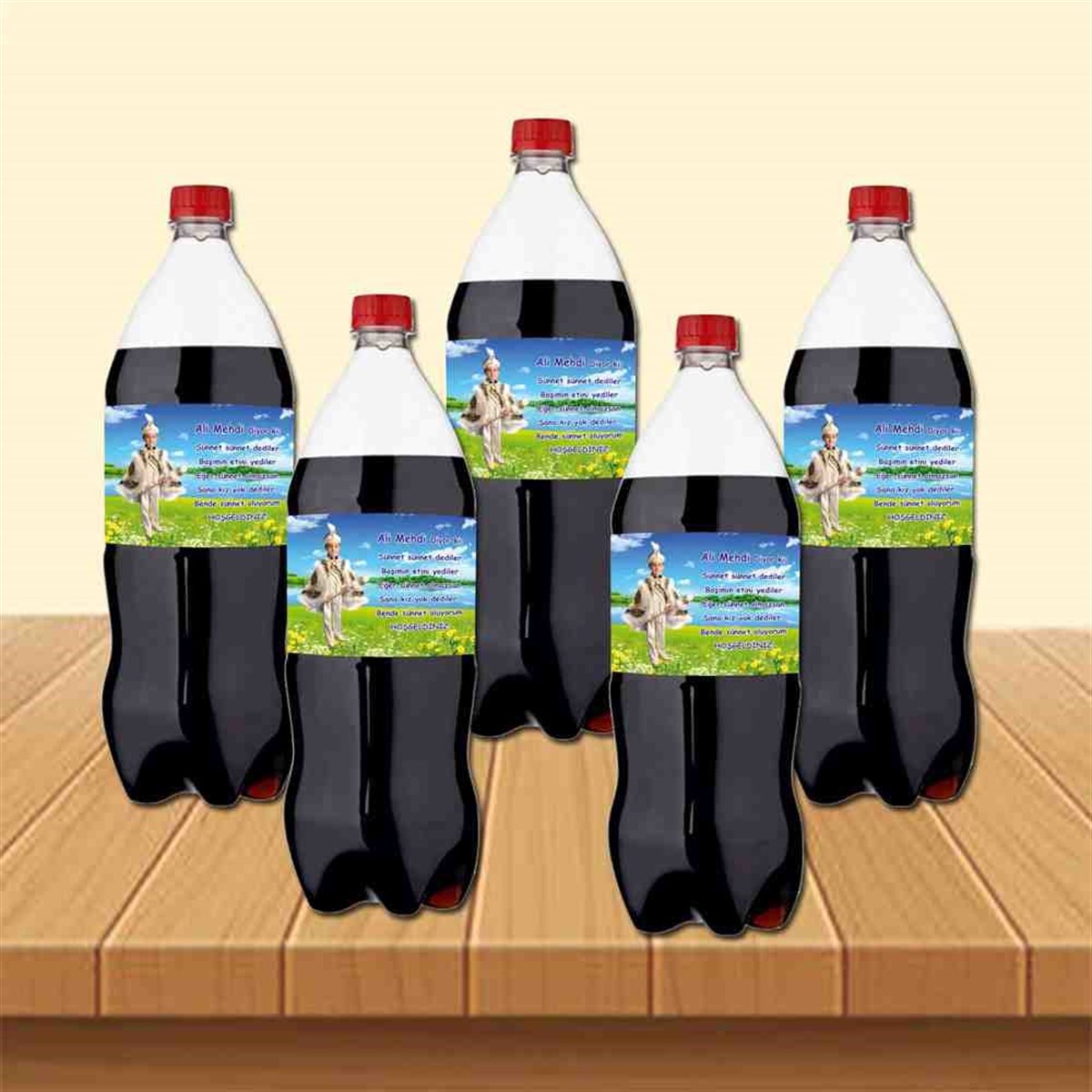 Sünnet Töreni Masa Süslemesi Cola Şisesi Bandı 
