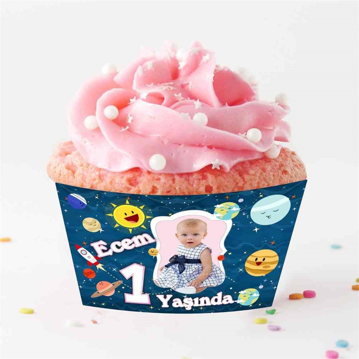 Uzay Konsept Cupcake Sargısı  