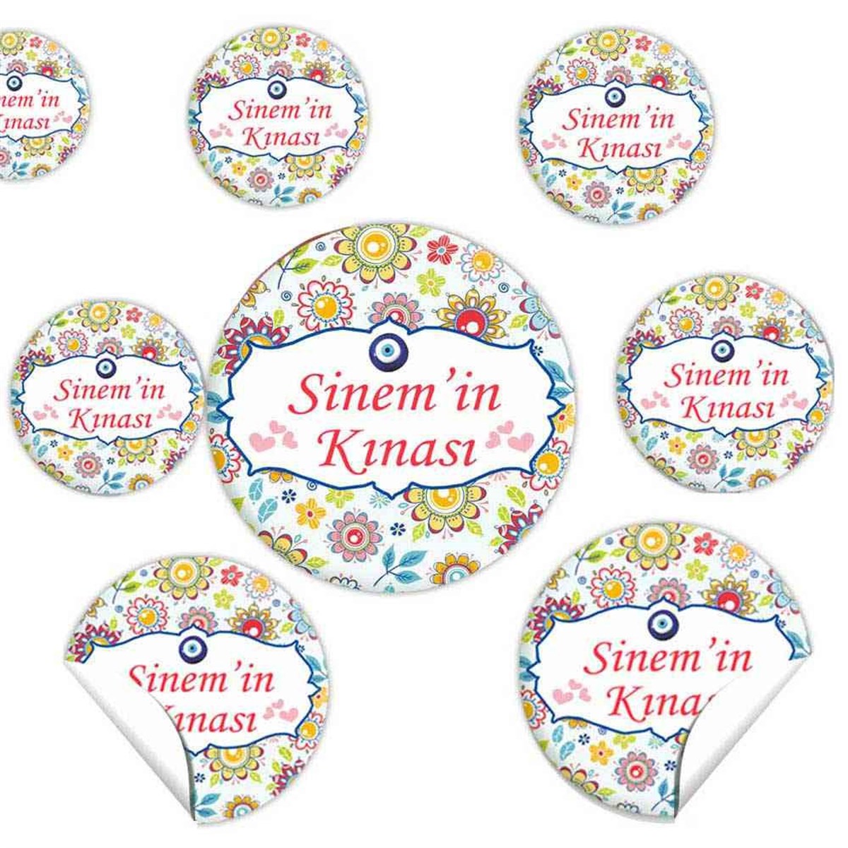 Vintage Konsept Kına Sticker 30 Adet 