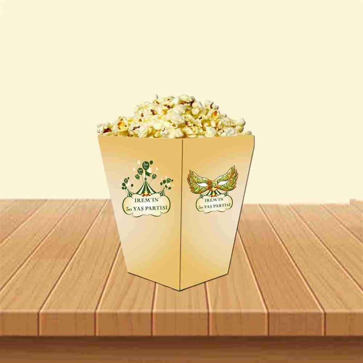 Yetişkin Doğum Günü Karnaval Konsepti Popcorn Kutusu 