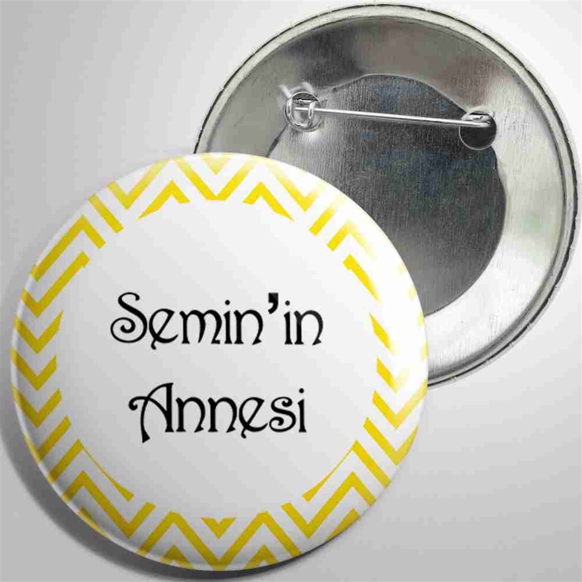 Zigzag Konsepti Kişiye Özel İğneli Metal Rozet  