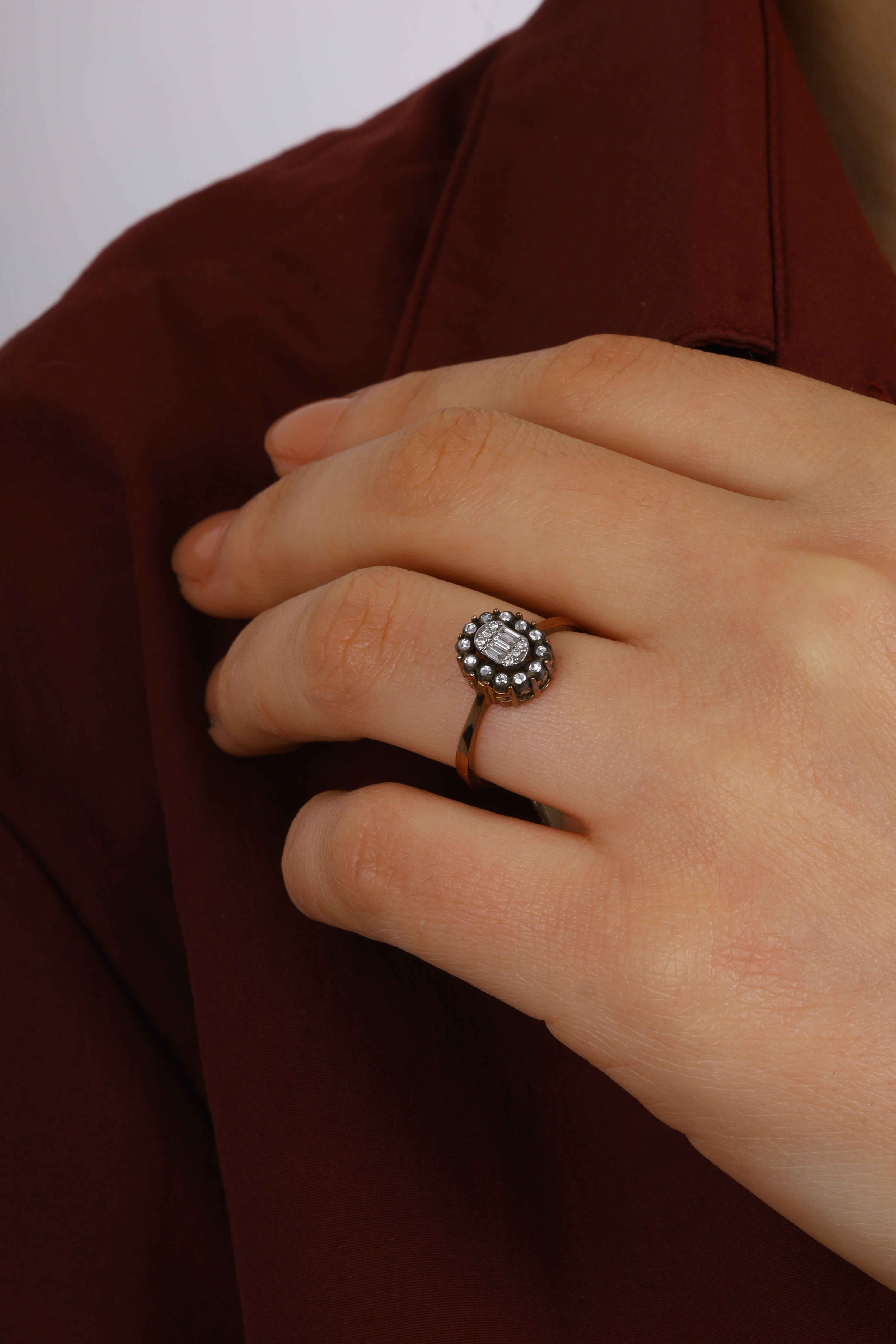 0,15 CT. BAGET ELMAS YÜZÜK