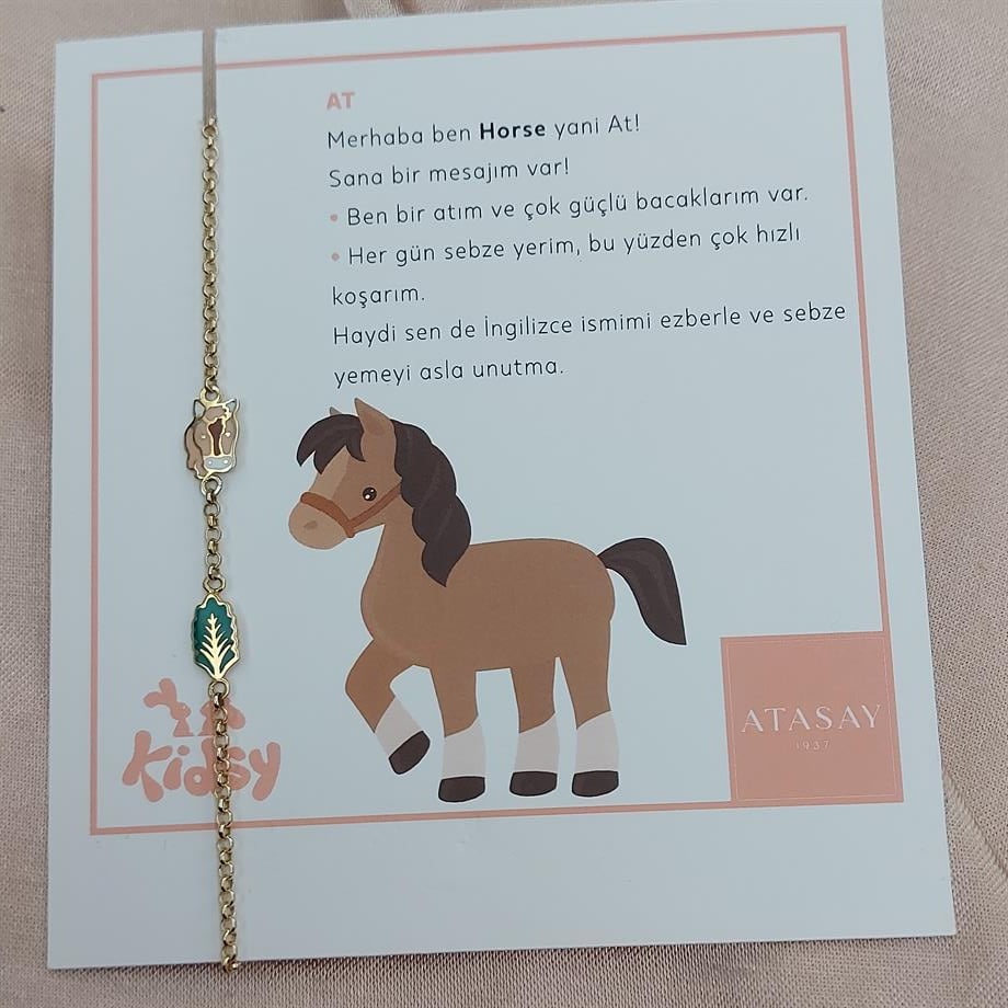AT & YAPRAK FİGÜRLÜ ÇOCUK ALTIN BİLEKLİK