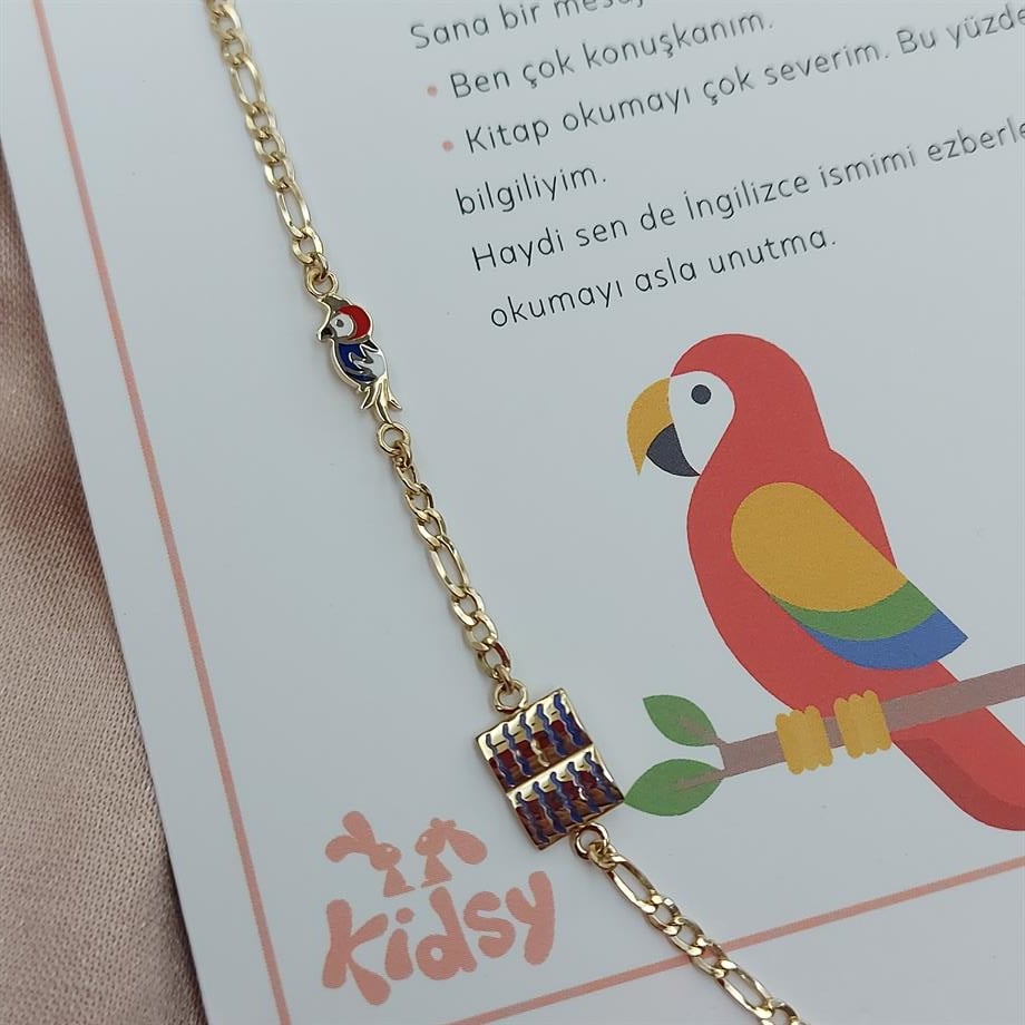 PAPAĞAN FİGÜRLÜ ÇOCUK ALTIN BİLEKLİK