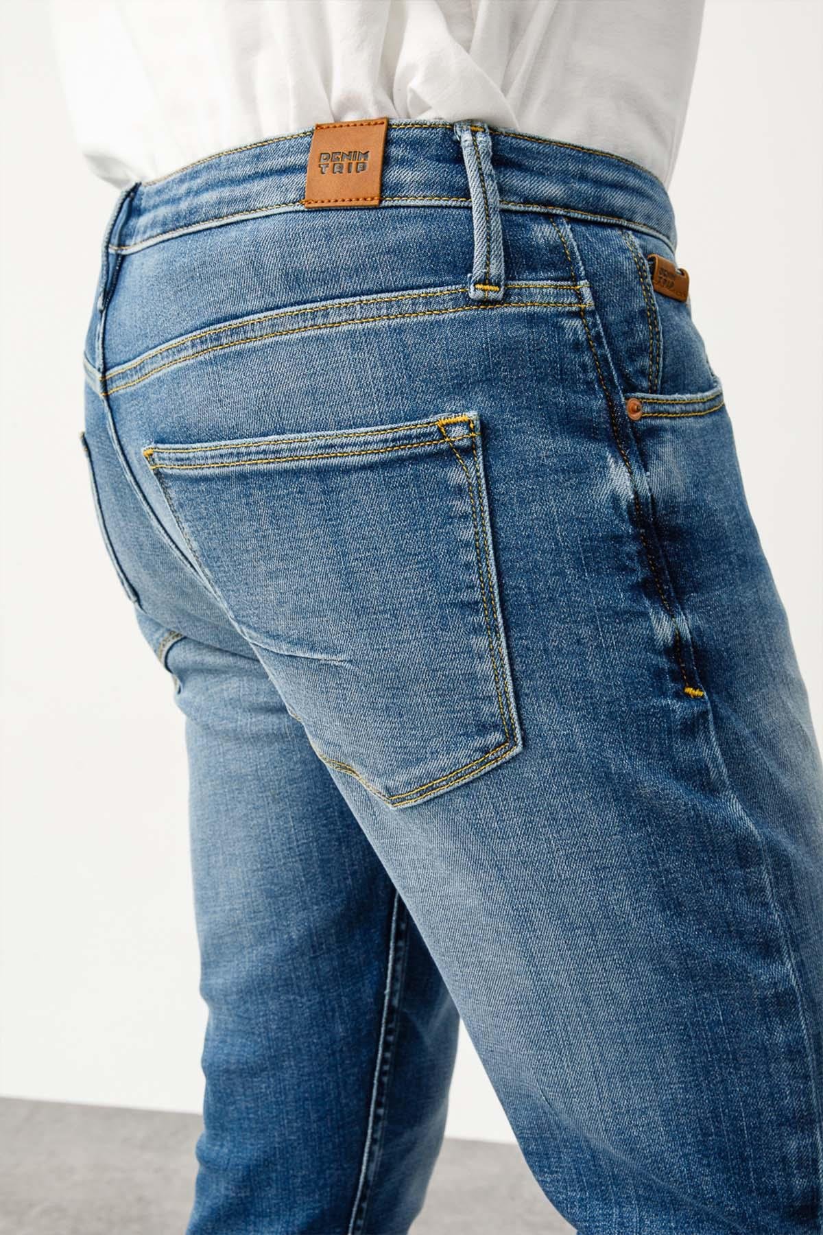 ALBERT MID Skinny Fit Normal Bel Koyu Indigo Erkek Jean Pantolon