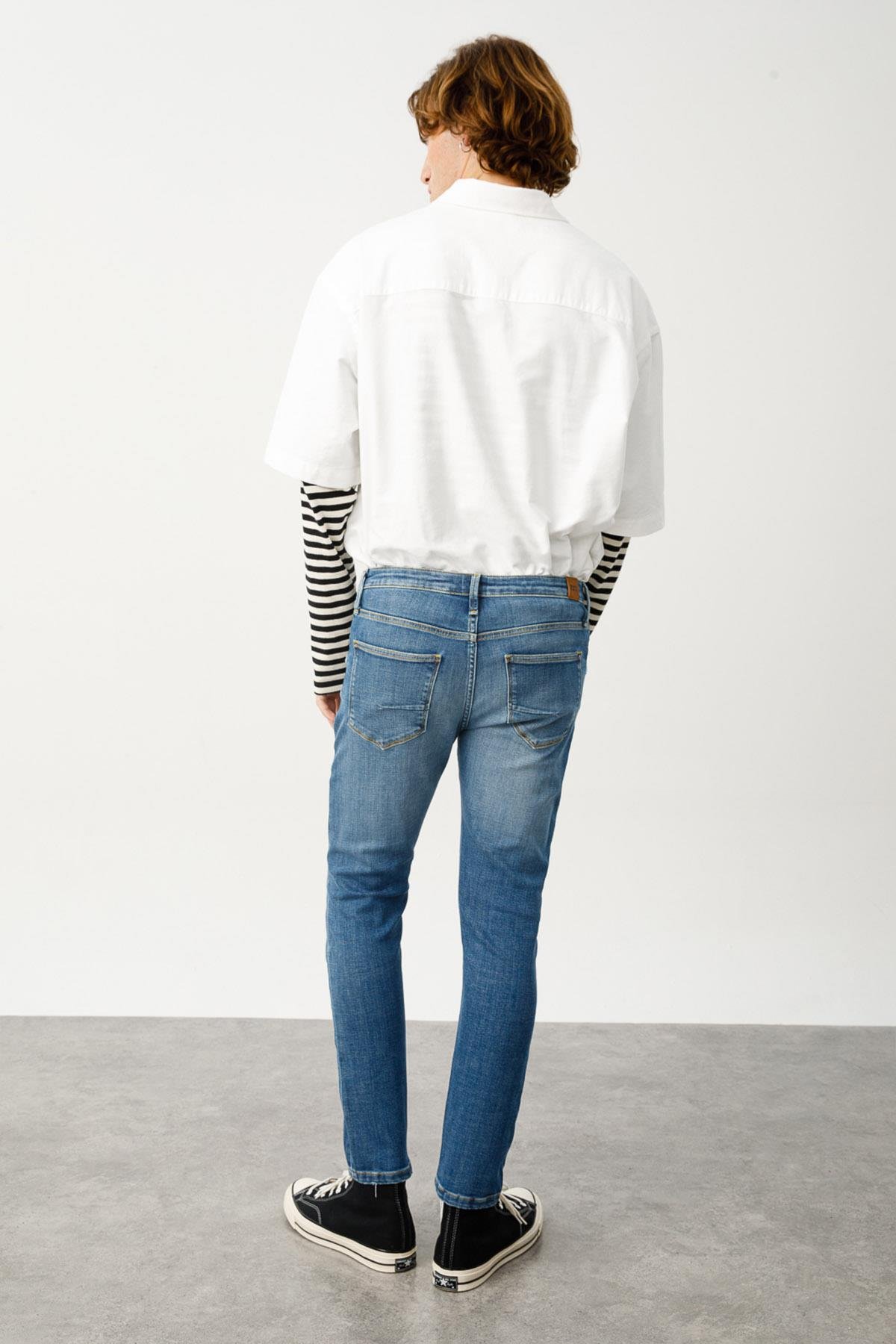 ALBERT MID Skinny Fit Normal Bel Koyu Indigo Erkek Jean Pantolon