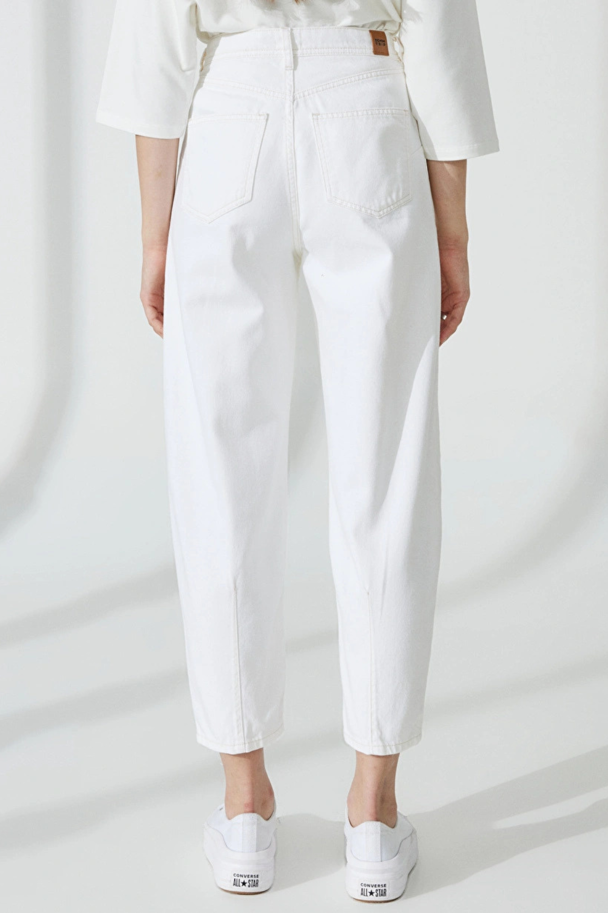 BALI Balon Crop Fit Beyaz Kadın Jean Pantolon