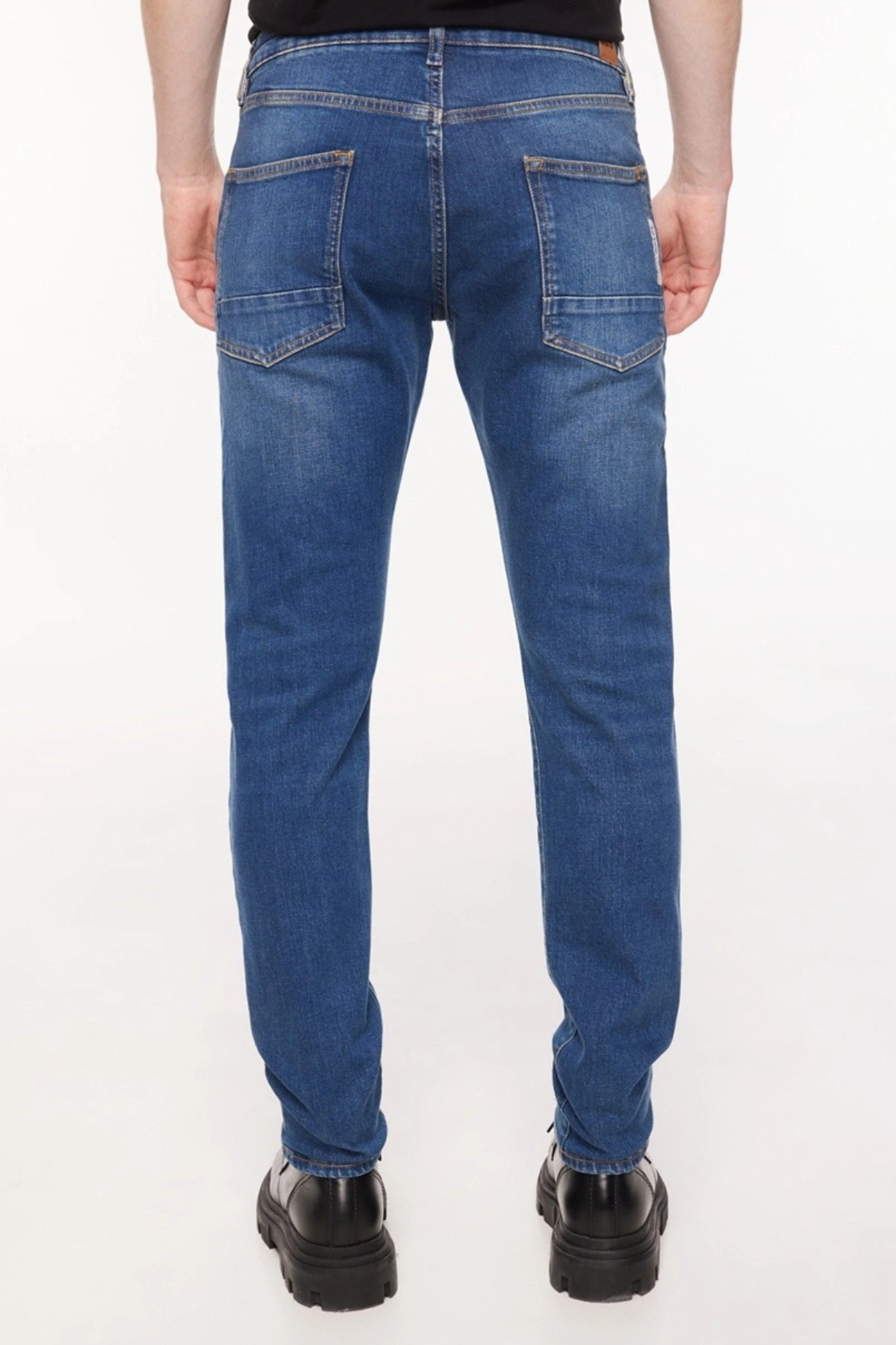 BARRY Regular Slim Fit Orta İndigo Erkek Jean Pantolon