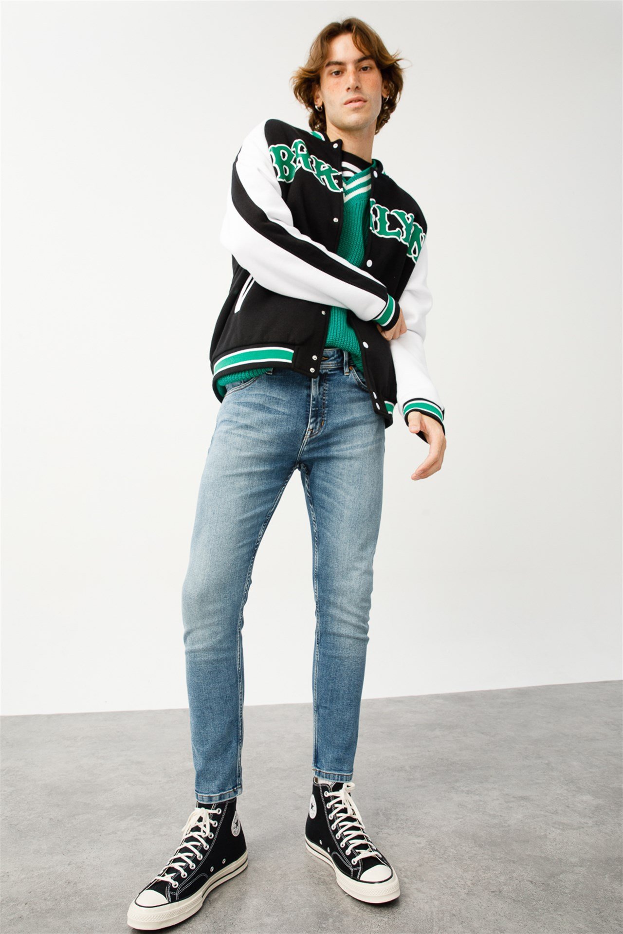 DREW Skinny Fit Normal Bel Orta Indigo Erkek Jean Pantolon