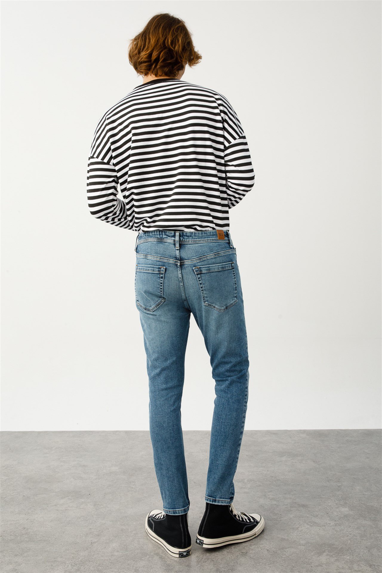 DREW Skinny Fit Normal Bel Orta Indigo Erkek Jean Pantolon