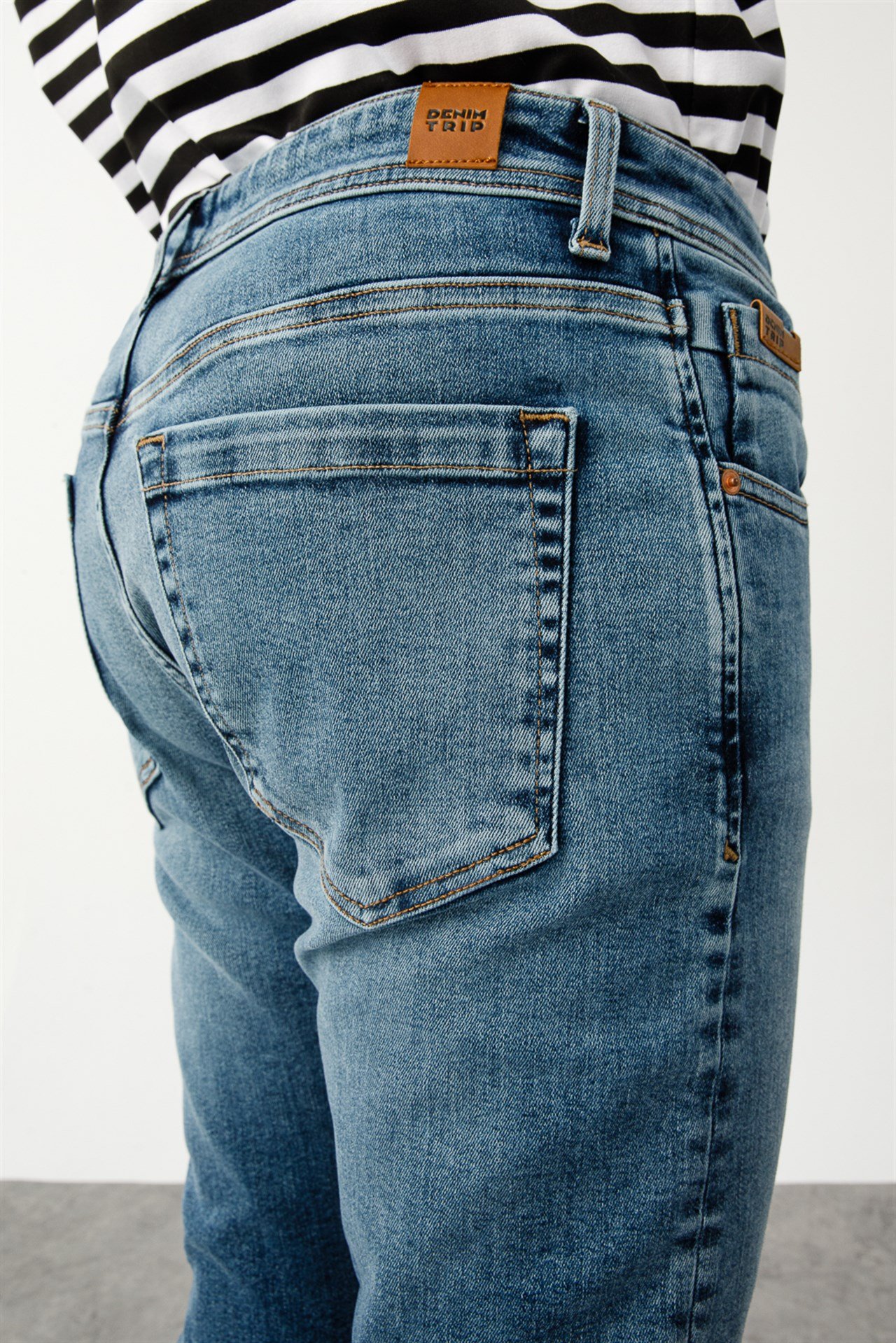 DREW Skinny Fit Normal Bel Orta Indigo Erkek Jean Pantolon
