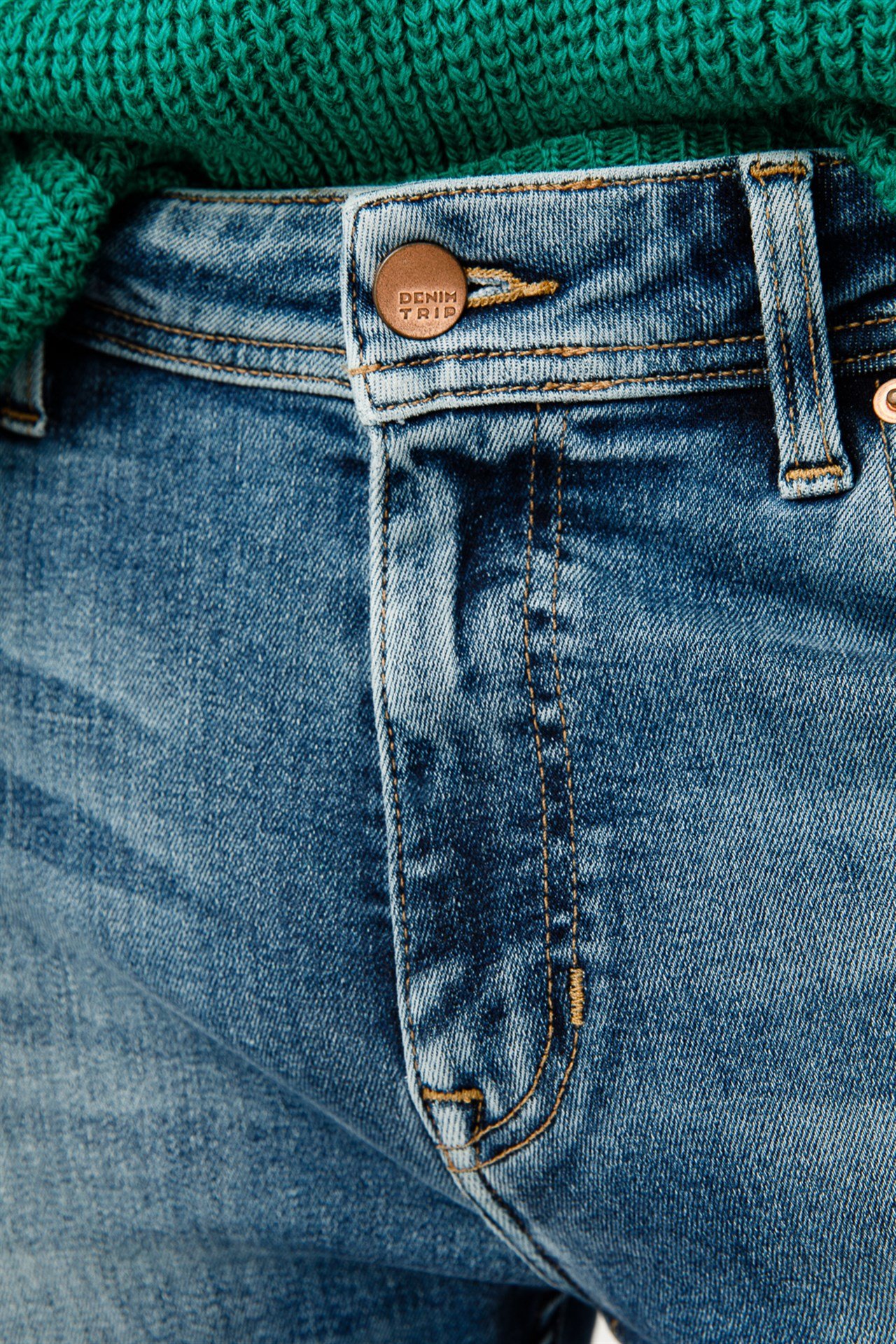DREW Skinny Fit Normal Bel Orta Indigo Erkek Jean Pantolon