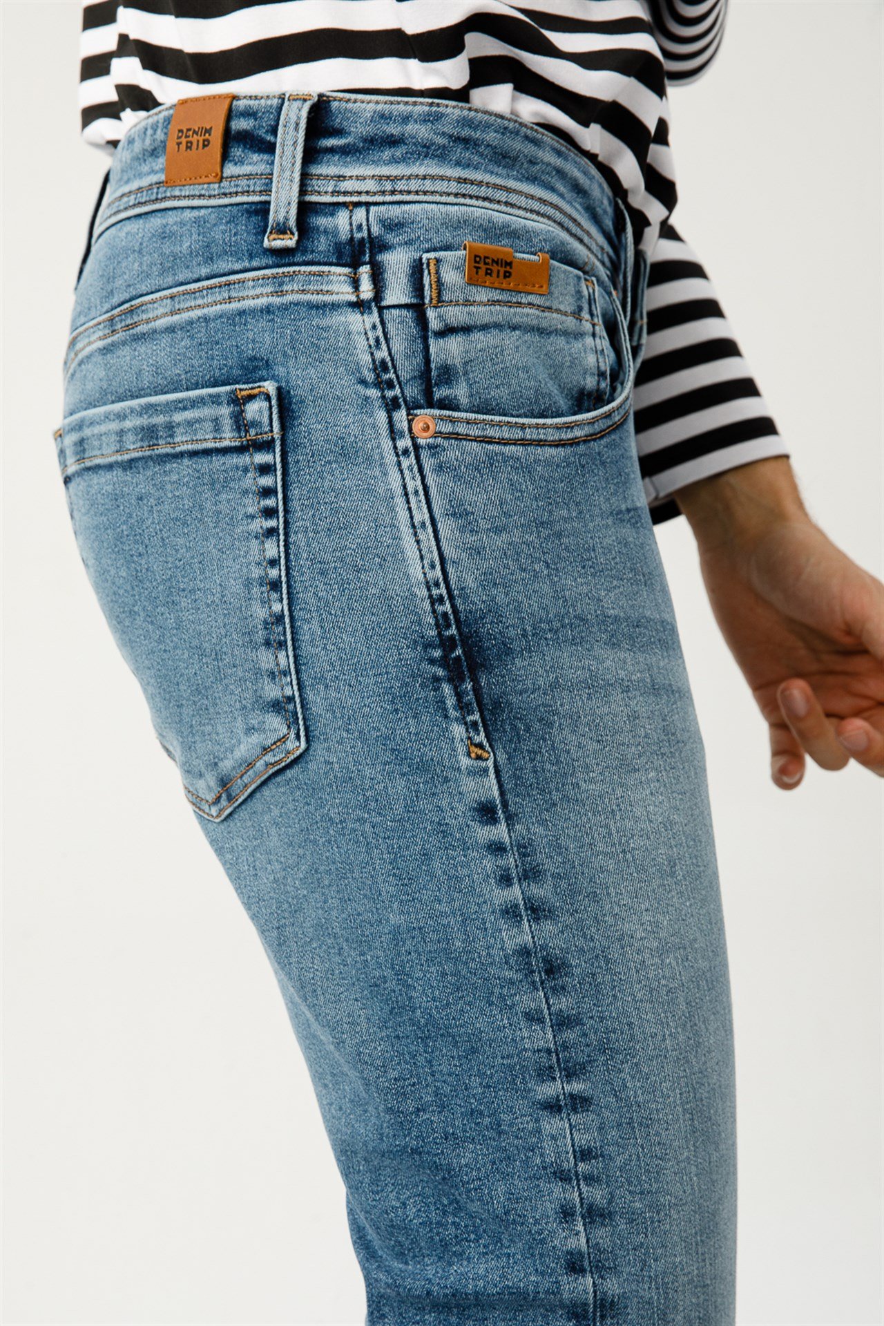 DREW Skinny Fit Normal Bel Orta Indigo Erkek Jean Pantolon