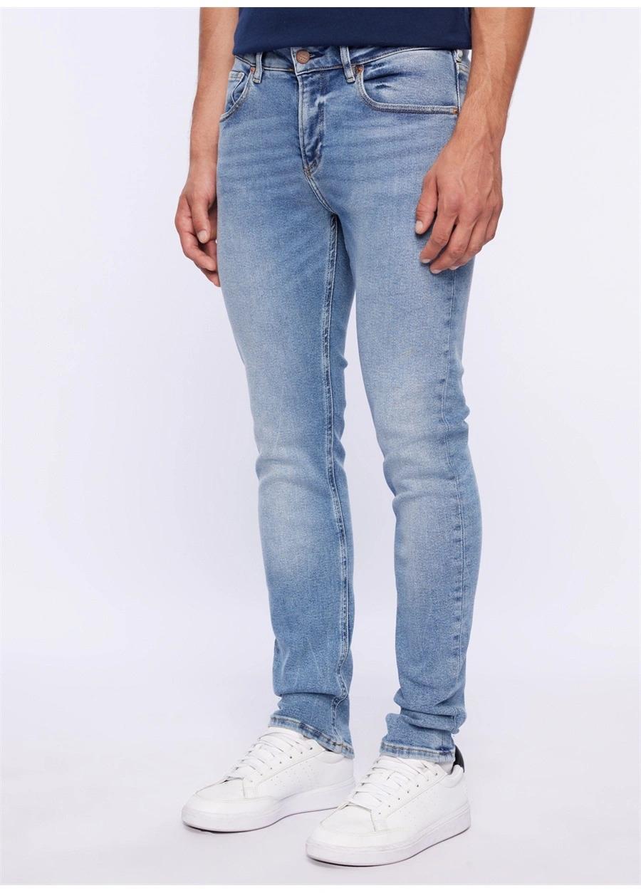 ETHAN Skinny Fit Normal Bel Açık İndigo Erkek Jean Pantolon