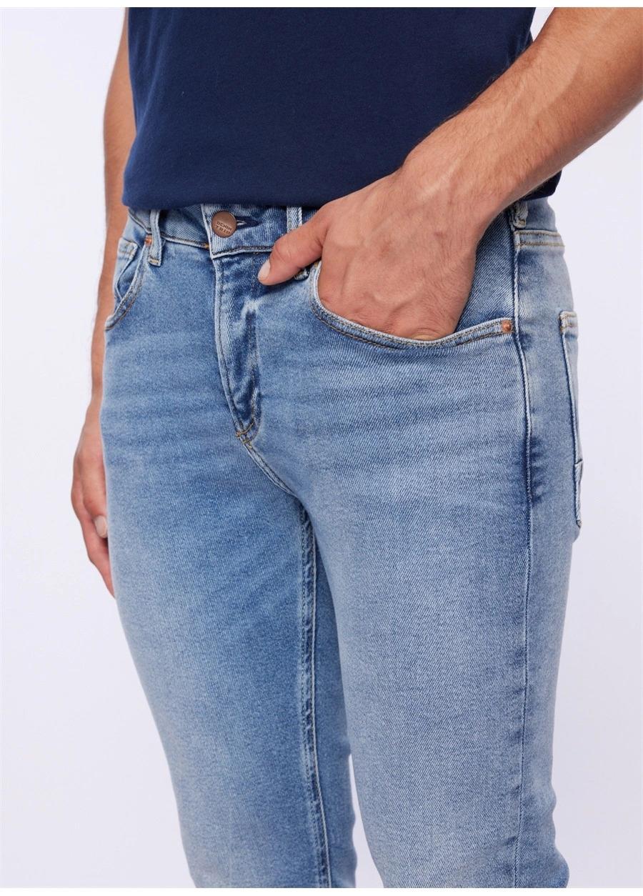 ETHAN Skinny Fit Normal Bel Açık İndigo Erkek Jean Pantolon