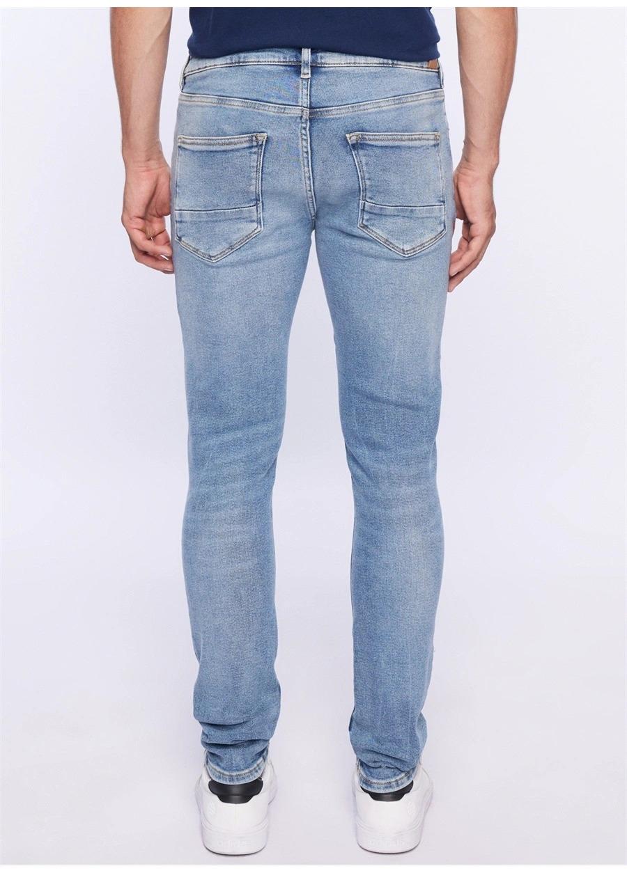 ETHAN Skinny Fit Normal Bel Açık İndigo Erkek Jean Pantolon