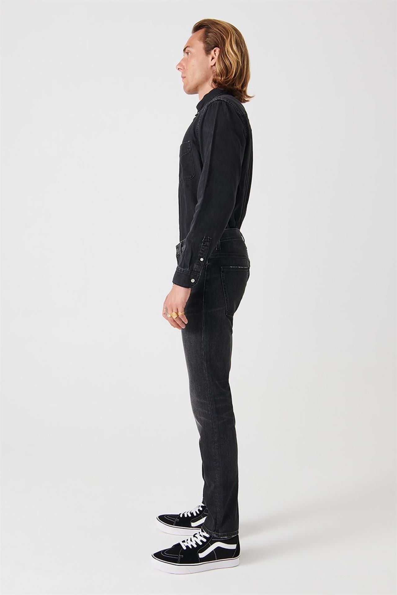 KARL Slim Tapered Fit Normal Bel Dar Paça Antrasit Erkek Jean Pantolon