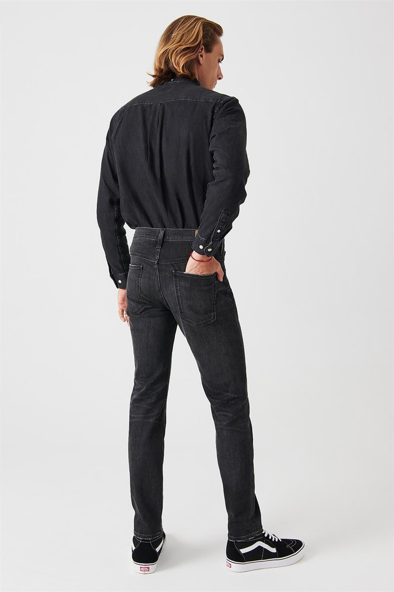 KARL Slim Tapered Fit Normal Bel Dar Paça Antrasit Erkek Jean Pantolon