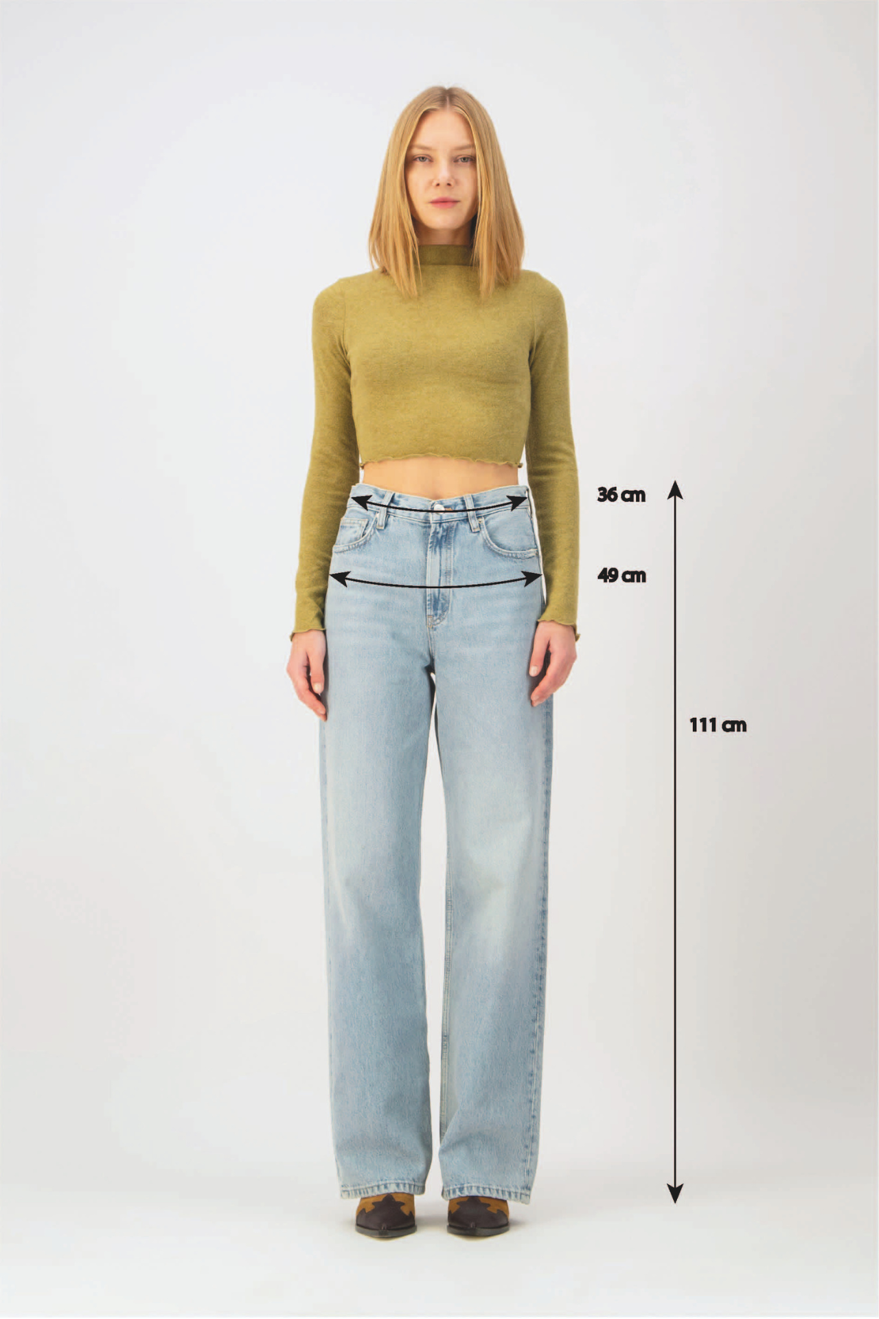 KARLA TALL Straight Fit Yüksek Bel Açık İndigo Kadın Jean Pantolon