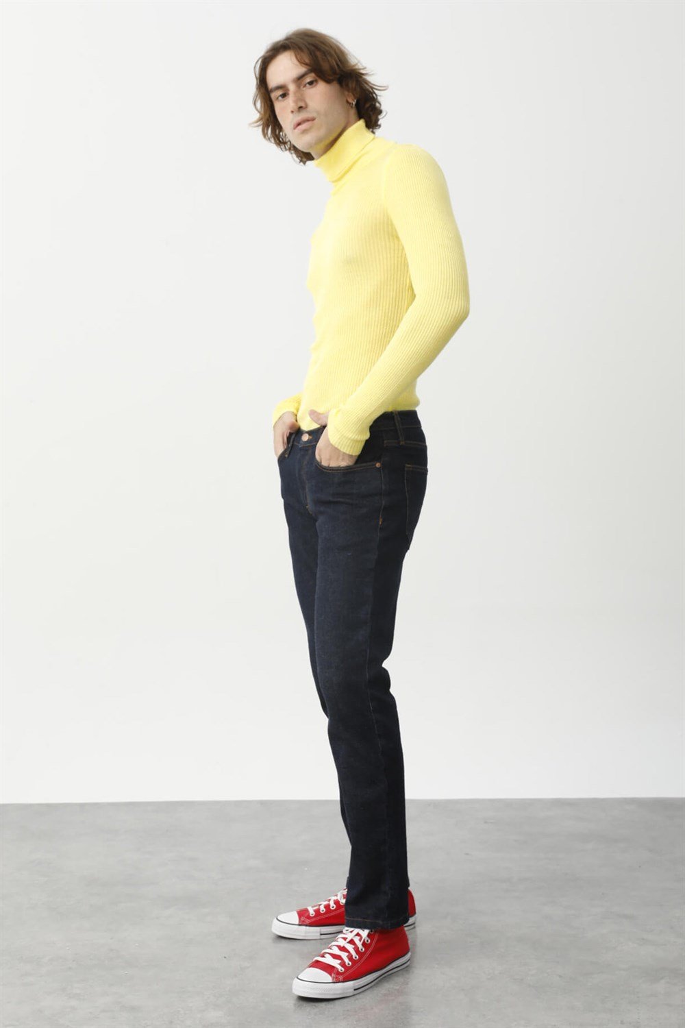 LEONARD RINSE Slim Fit Normal Bel Koyu Indıgo Erkek Jean Pantolon