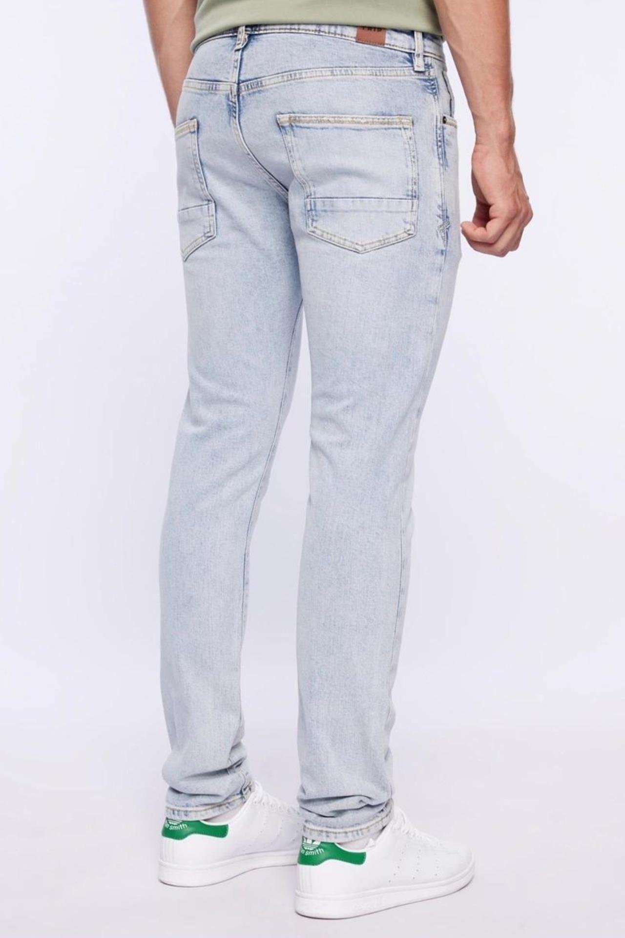 MARCEL Premium Slim Straight Fit Normal Bel Açık İndigo Erkek Jean Pantolon
