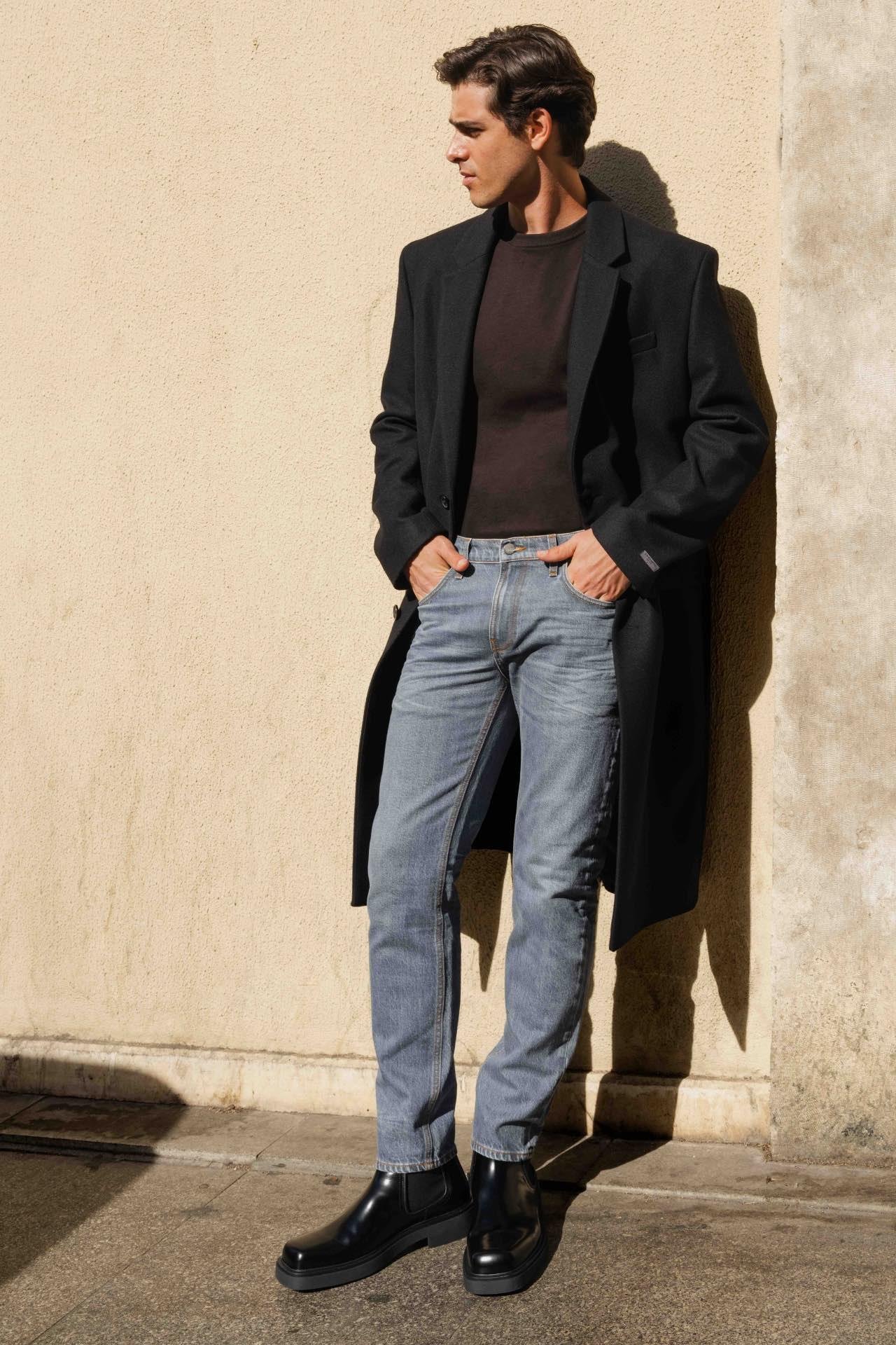 MARCEL Slim Straight Fit Antrasit / Gri - Mavi Erkek Jean Pantolon