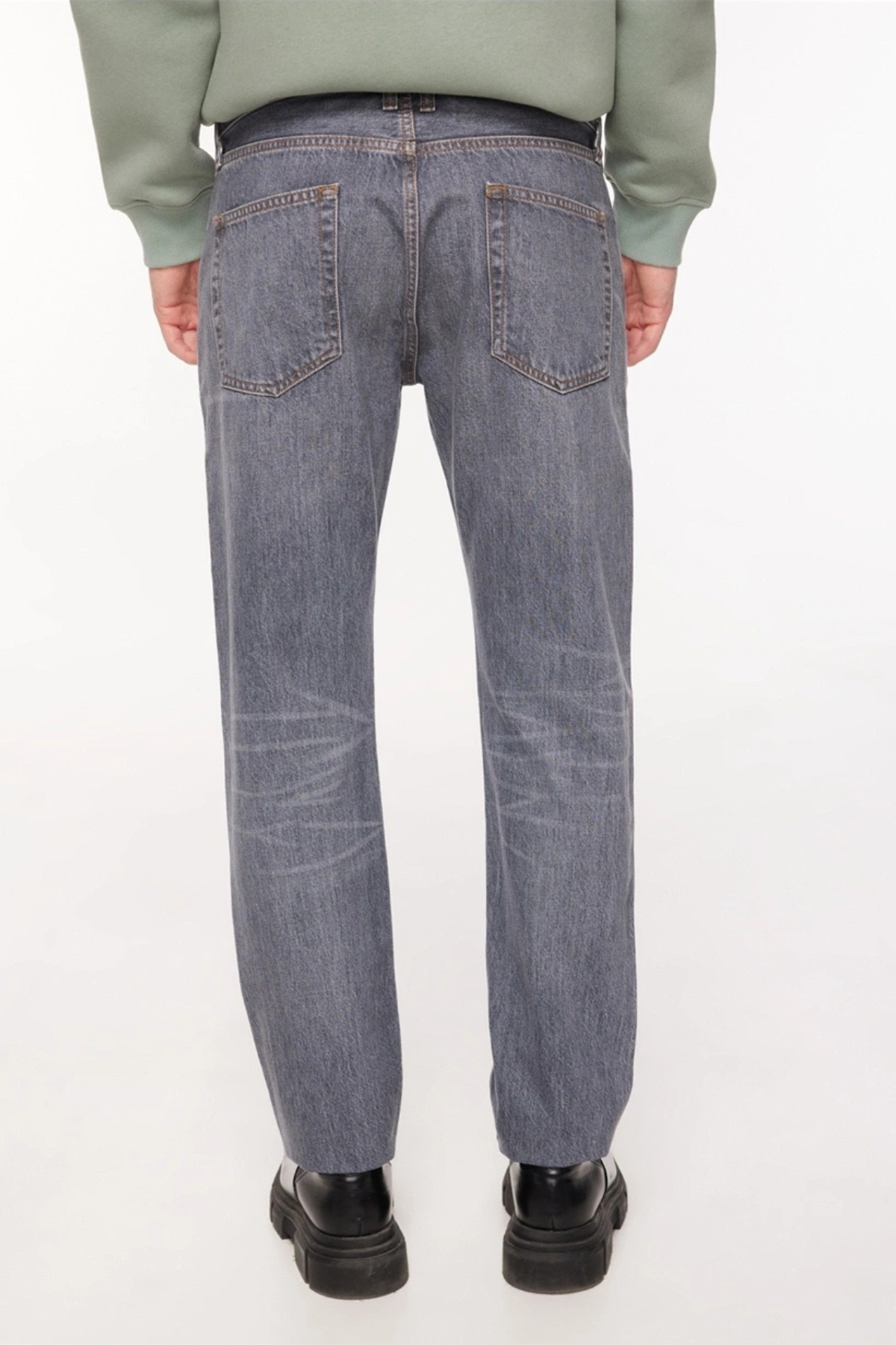 MARCEL Slim Straight Fit Normal Bel Gri - Mavi Erkek Jean Pantolon