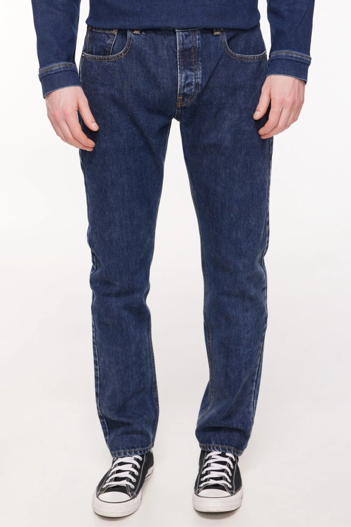 MARCEL Slim Straight Fit Normal Bel Koyu İndigo Erkek Jean Pantolon