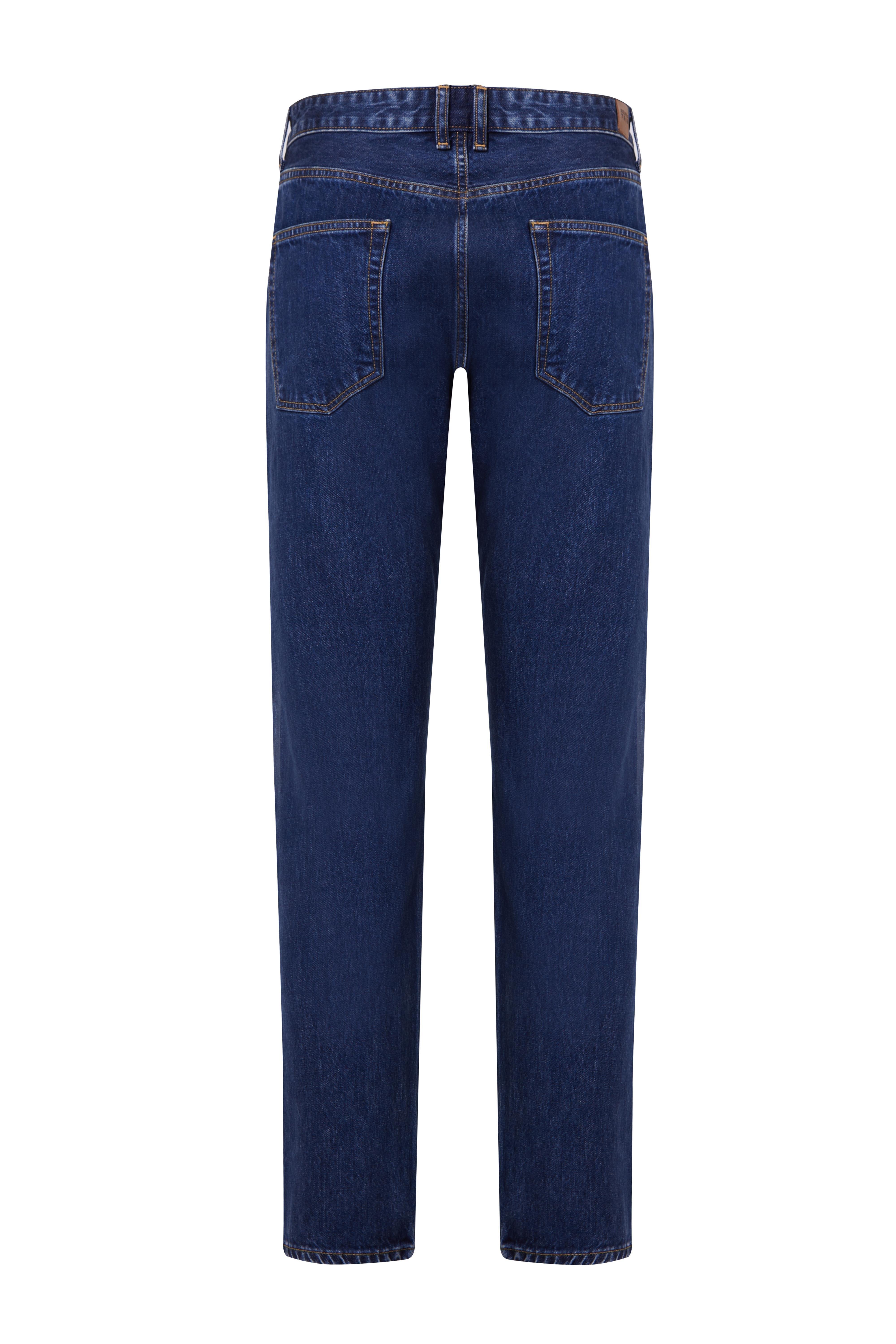MARCEL Slim Straight Fit Normal Bel Koyu İndigo Erkek Jean Pantolon